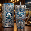 Cleveland Guardians 40oz Tumbler with Lid and Straw