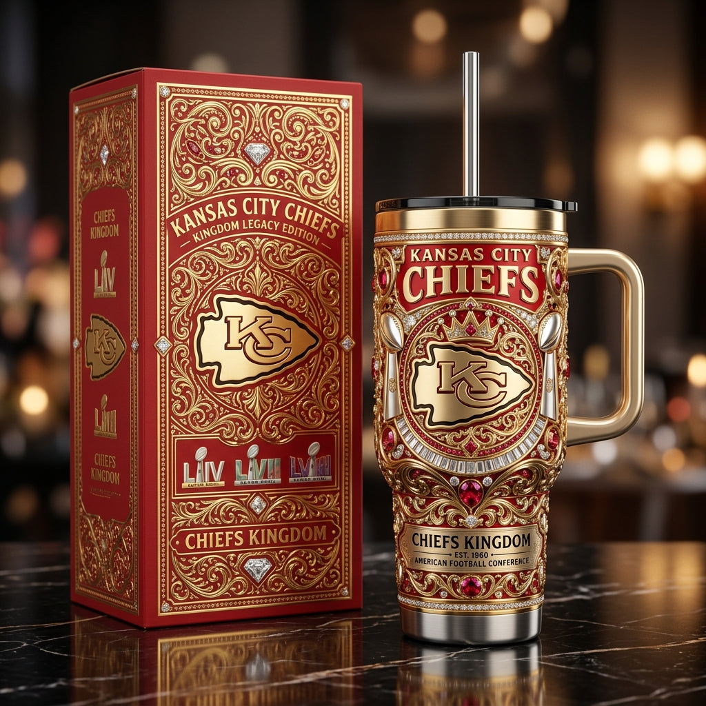Kansas City Chiefs 40oz Tumbler with Lid and Straw