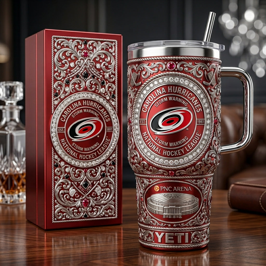 Carolina Hurricanes 40oz Tumbler with Lid and Straw