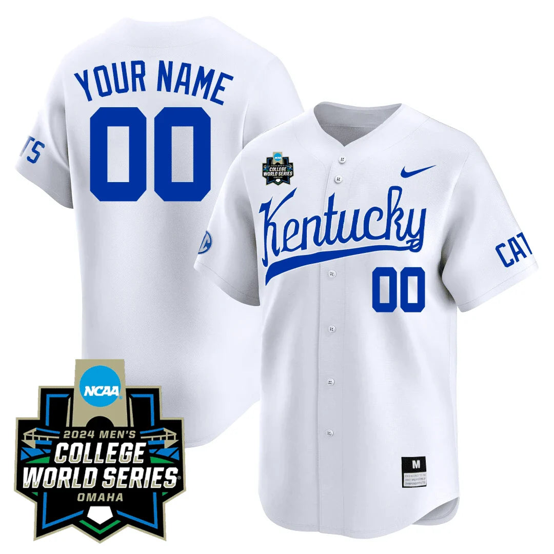 Custom Kentucky Wildcats 23/24 Jersey - 2024 College World Series Patch - All Stitched