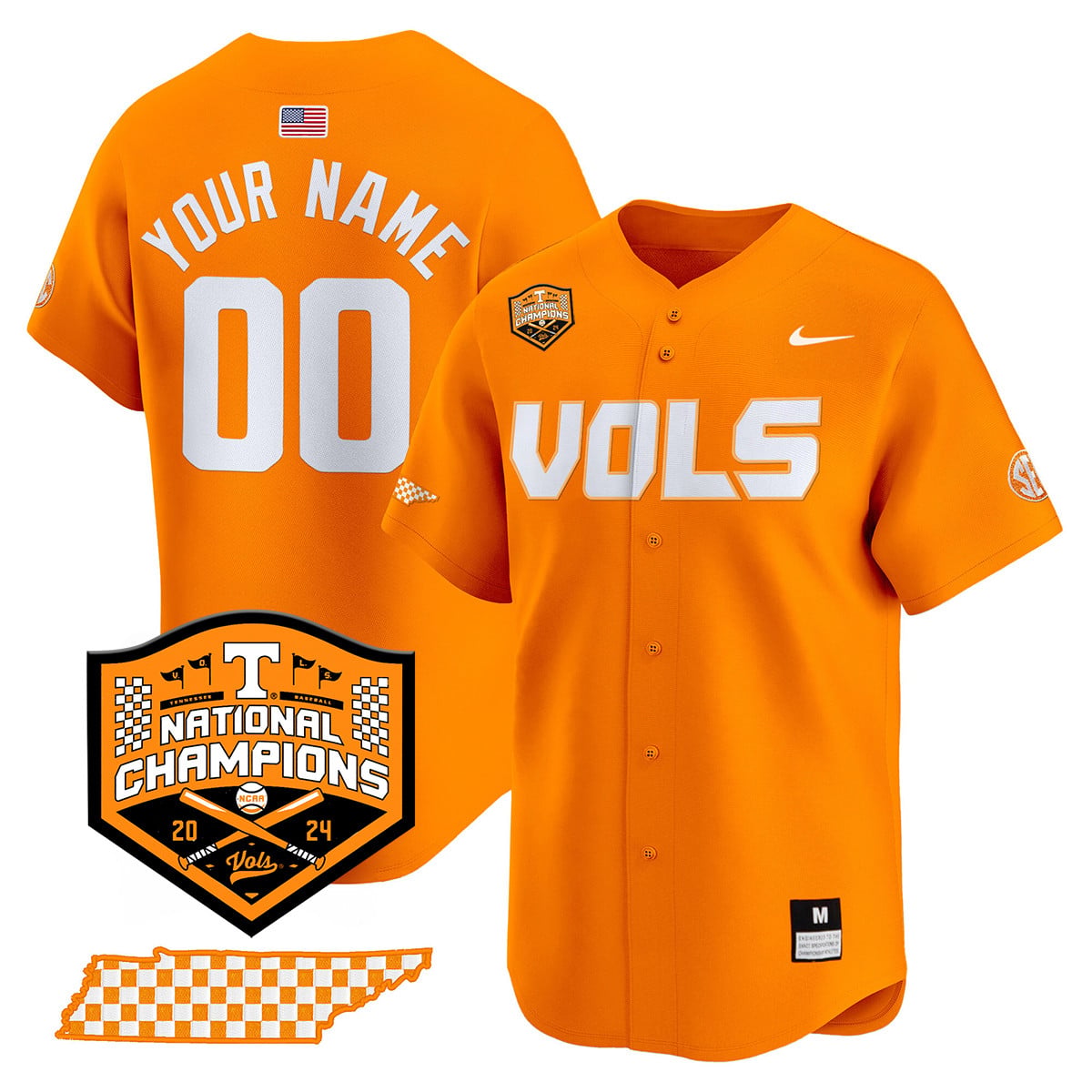 Custom Tennessee Volunteers 2024 National Champions Vapor Premier Limited Jersey V1 - All Stitched