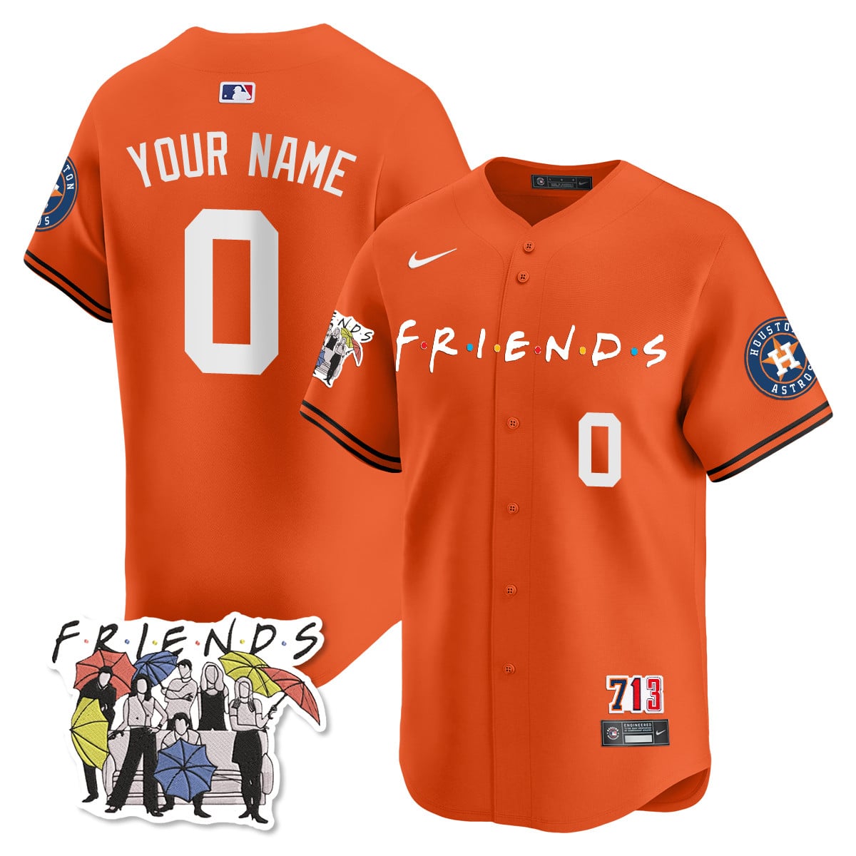 Custom Astros F.R.I.E.N.D.S Night Limited Jersey - All Stitched