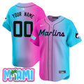Custom Name/Gender Miami Marlins Vice City Jersey - All Stitched