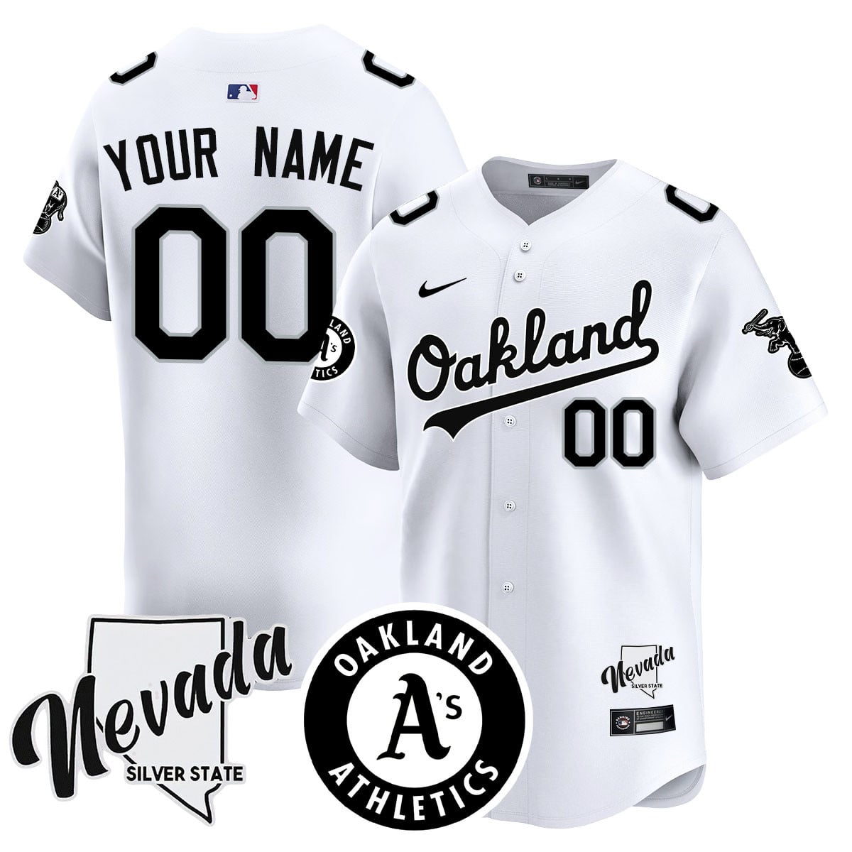 Custom Name/Gender Athletics Black Silver 2024 Jersey - All Stitched