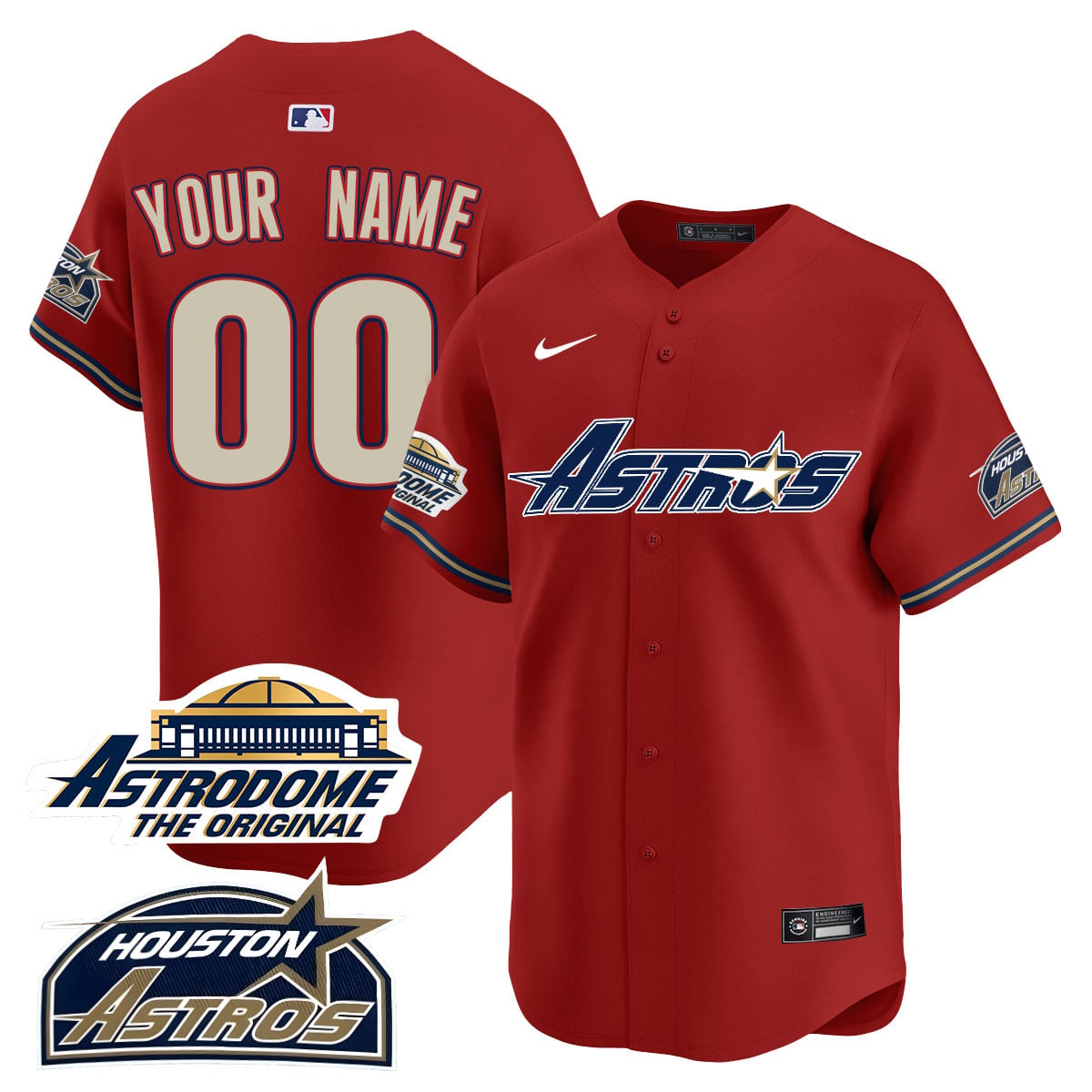 Custom Gender/Name Astros Throwback Jersey N1 - All Stitched - 25 Years Of History