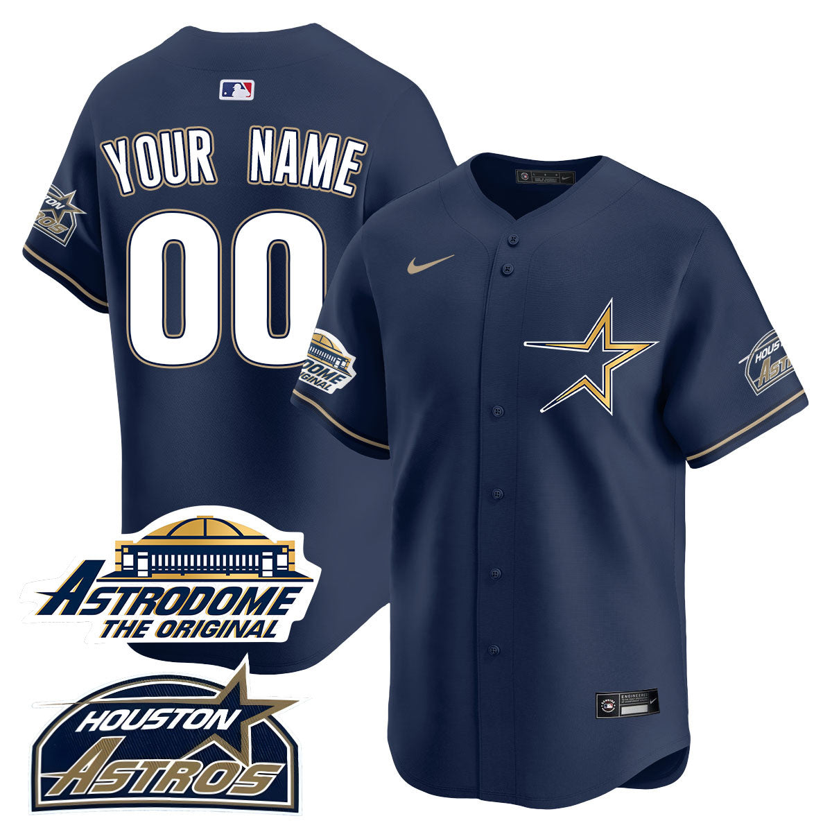 Custom Gender/Name Astros Throwback Jersey - All Stitched - 25 Years Of History