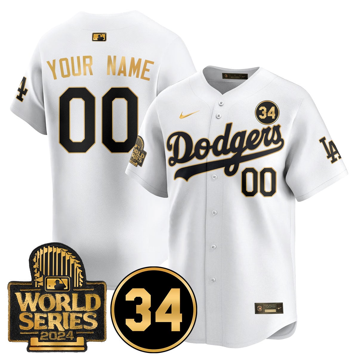Custom Name/Gender LA Dodgers - Fernando Valenzuela Memorial Jersey/ World Series 2024 - All Stitched VTTLJ