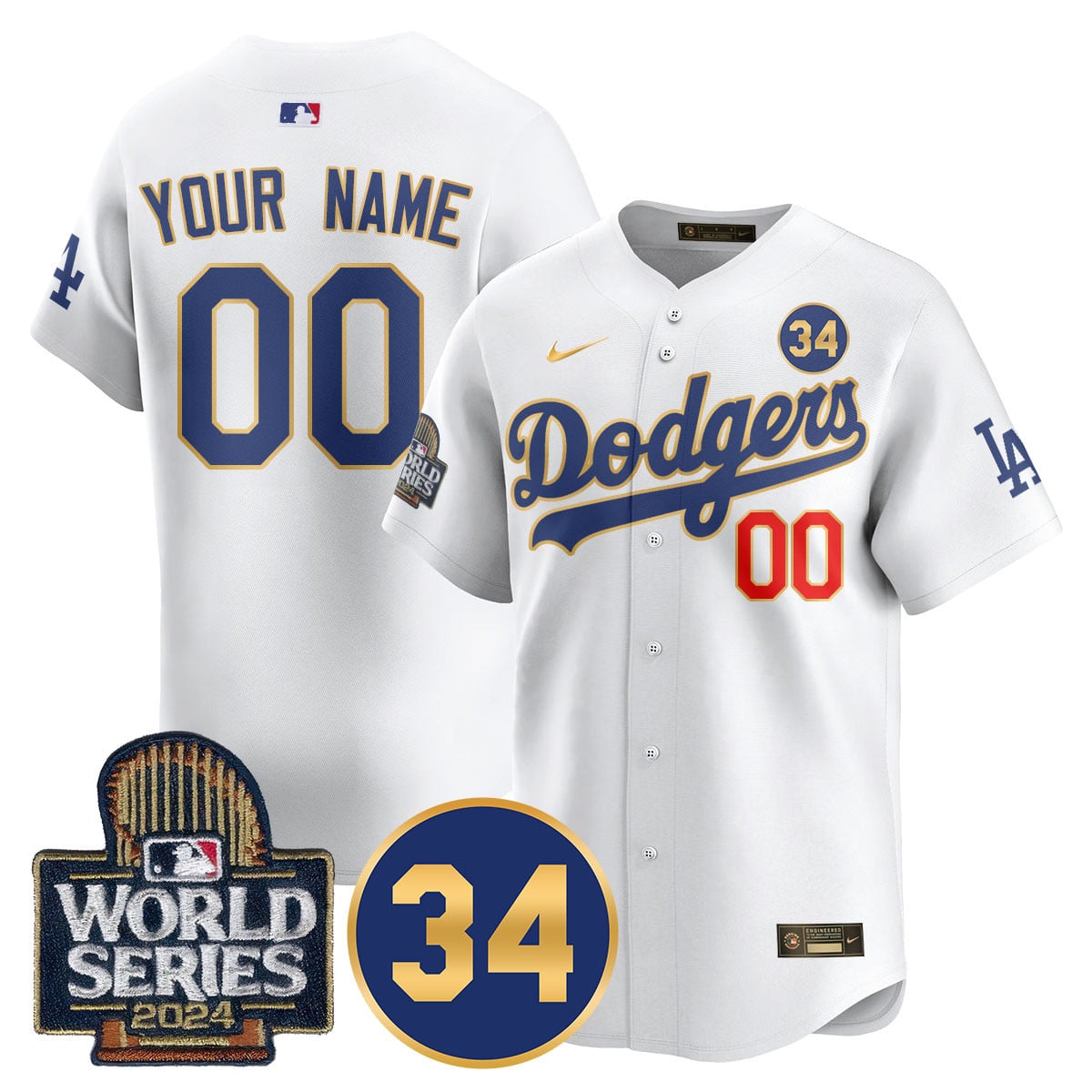 Custom Name/Gender LA Dodgers - Fernando Valenzuela Memorial Jersey/ World Series 2024 - All Stitched VTTLJ