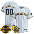 Custom Name/Number Milwaukee Brewers 2025 Limited Gold Jersey - Bob Uecker Patch - All Stitched