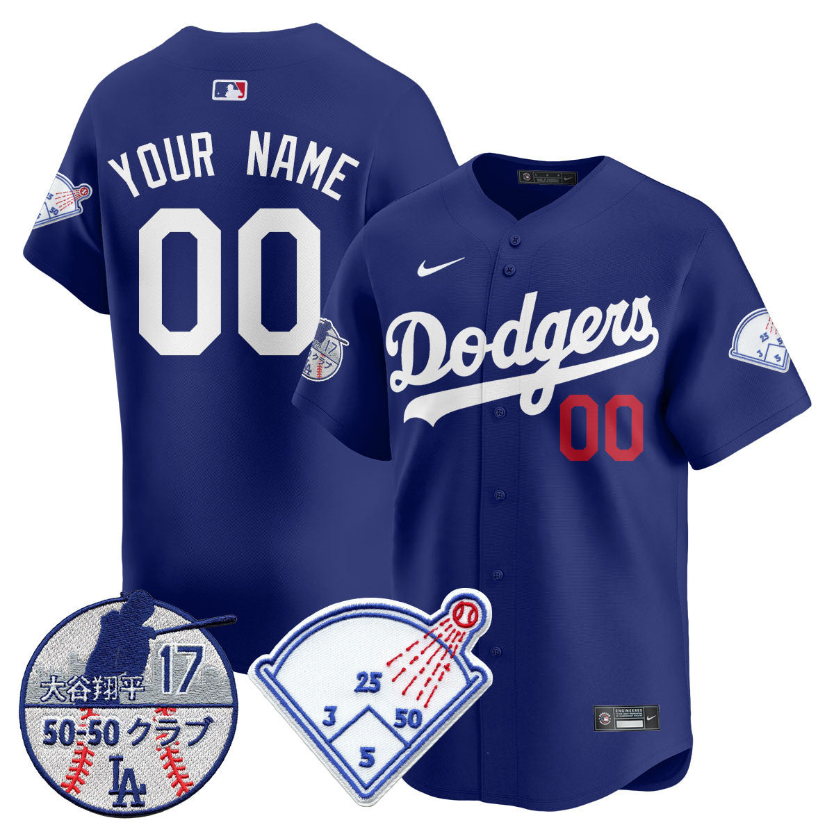 Custom Los Angeles Dodgers Vapor Limited Jersey - Shohei Ohtani Patch - All Stitched