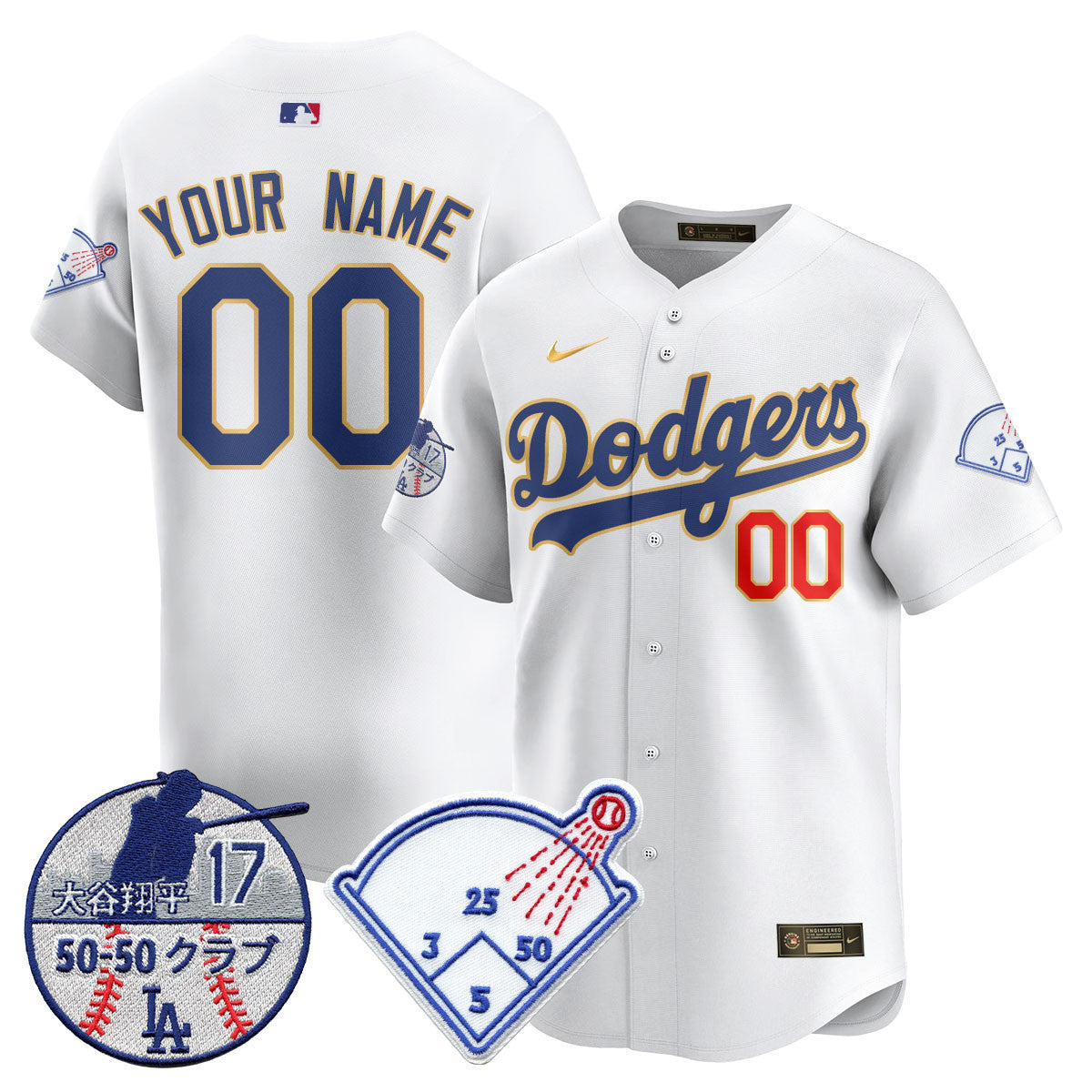 Custom Los Angeles Dodgers Vapor Limited Jersey - Shohei Ohtani Patch - All Stitched