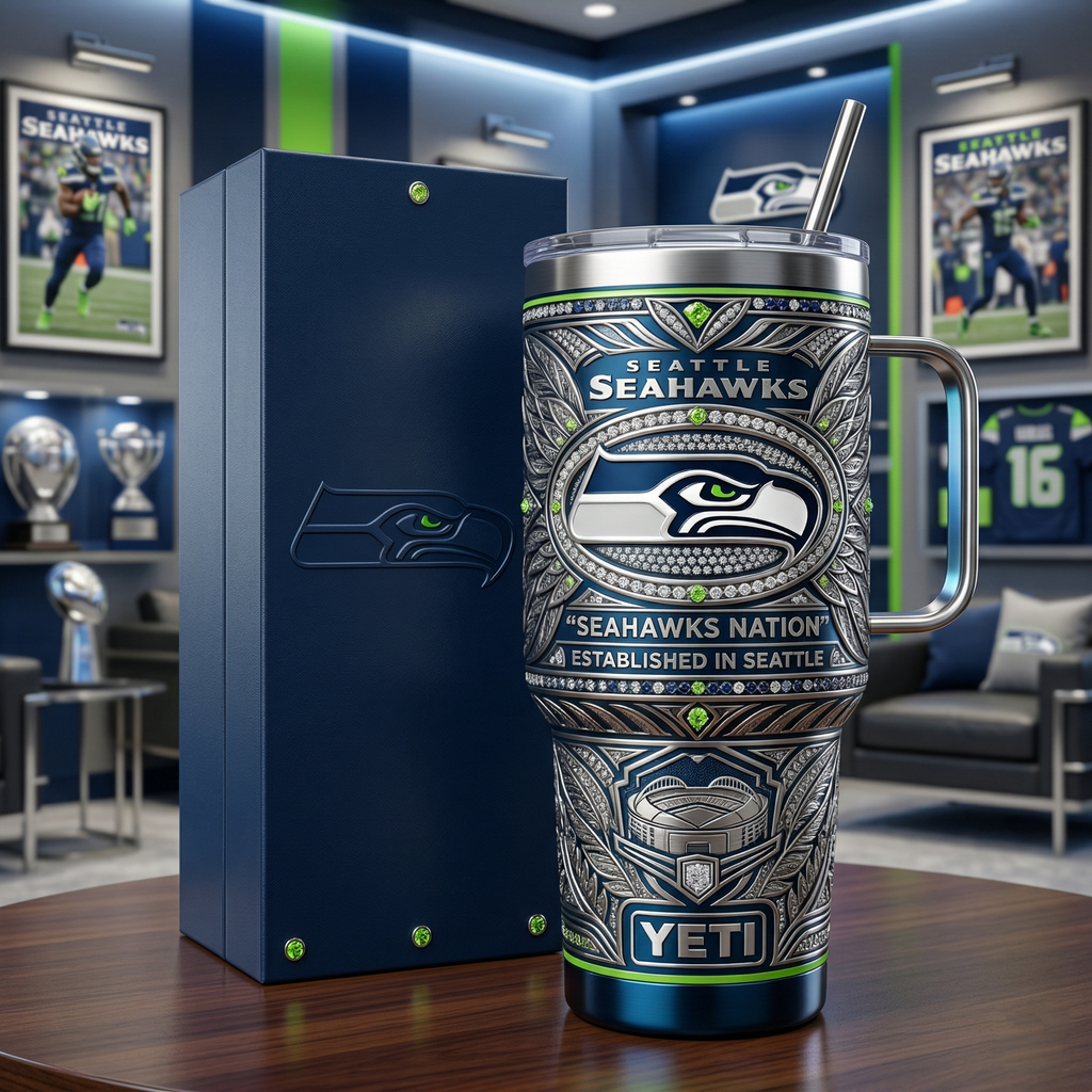 Seattle Seahawks 40 oz Tumbler with Handle and Lid