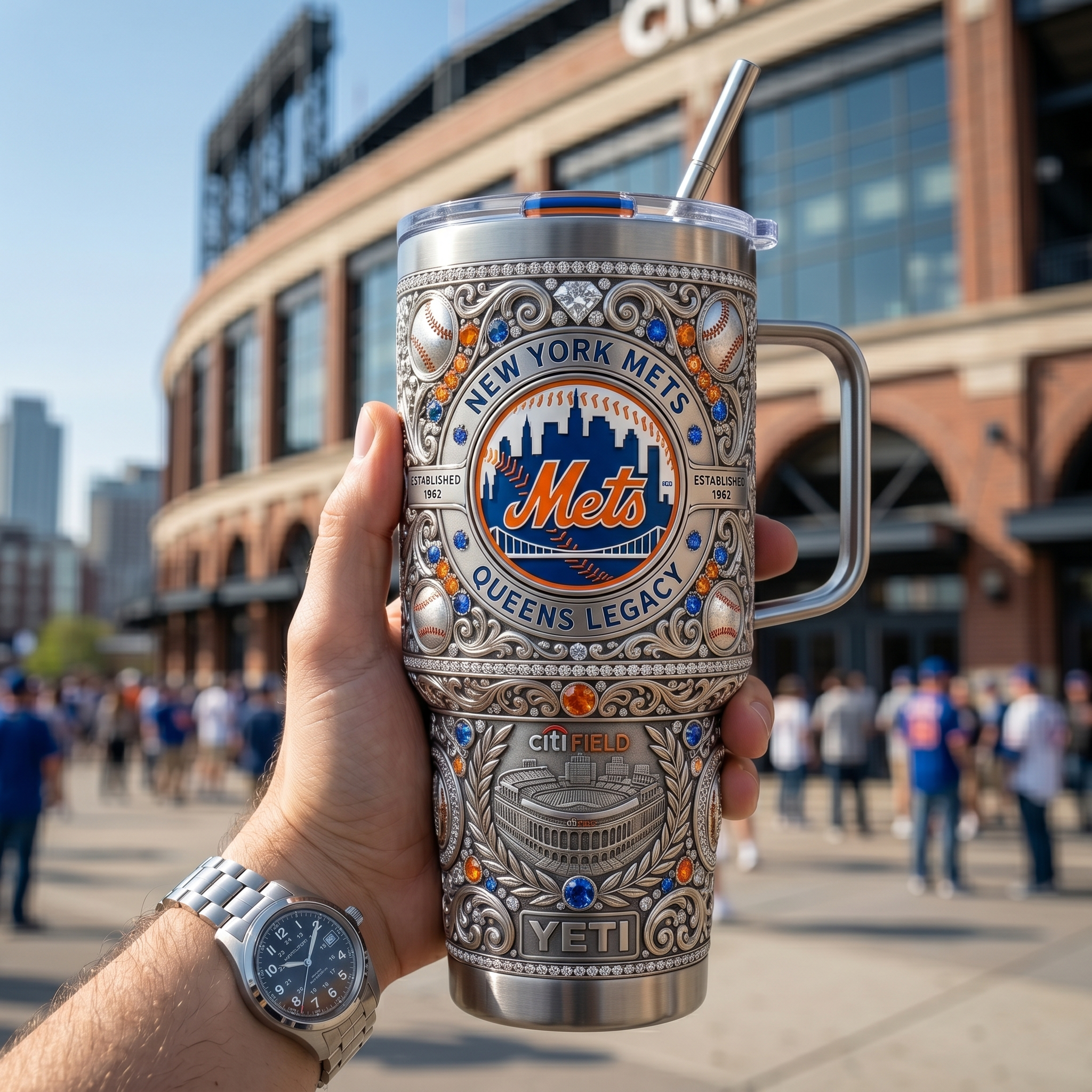 New York Mets 40 oz Tumbler with Handle and Lid