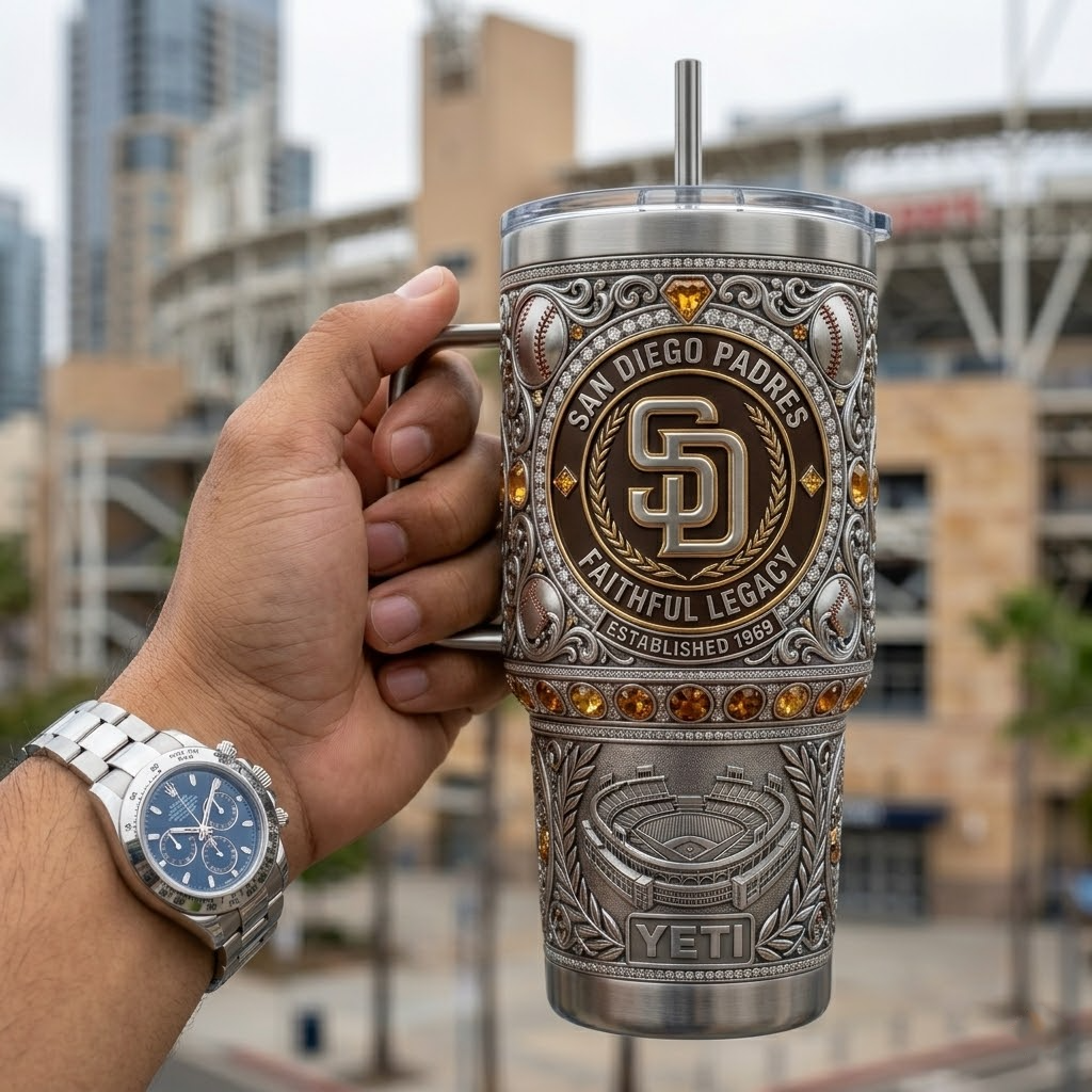 San Diego Padres 40 oz Tumbler with Handle and Lid