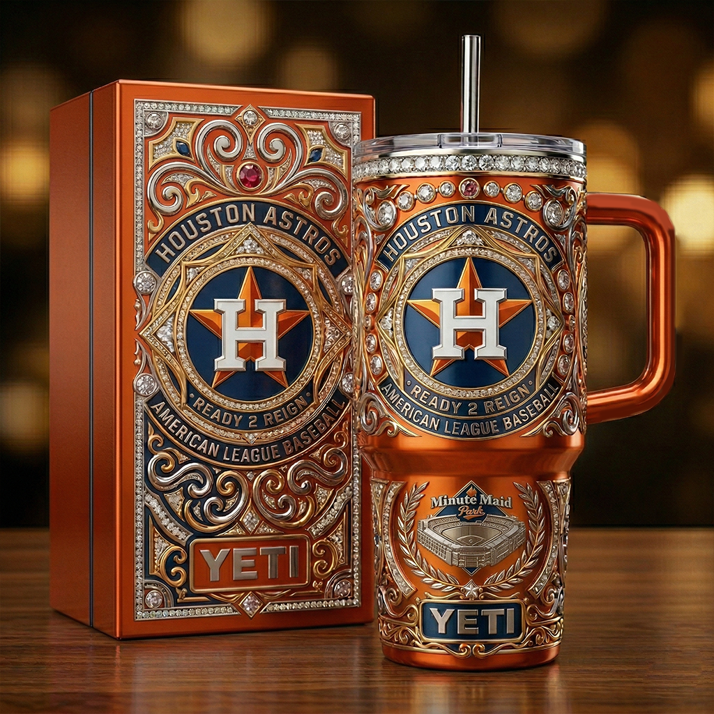 Houston Astros 40 oz Tumbler with Lid and Handle