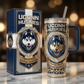 Uconn Huskies 40 oz Tumbler with Handle Lid and Straw