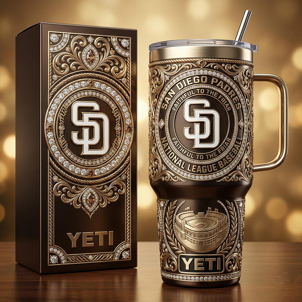 San Diego Padres 40 oz Tumbler with Lid and Handle