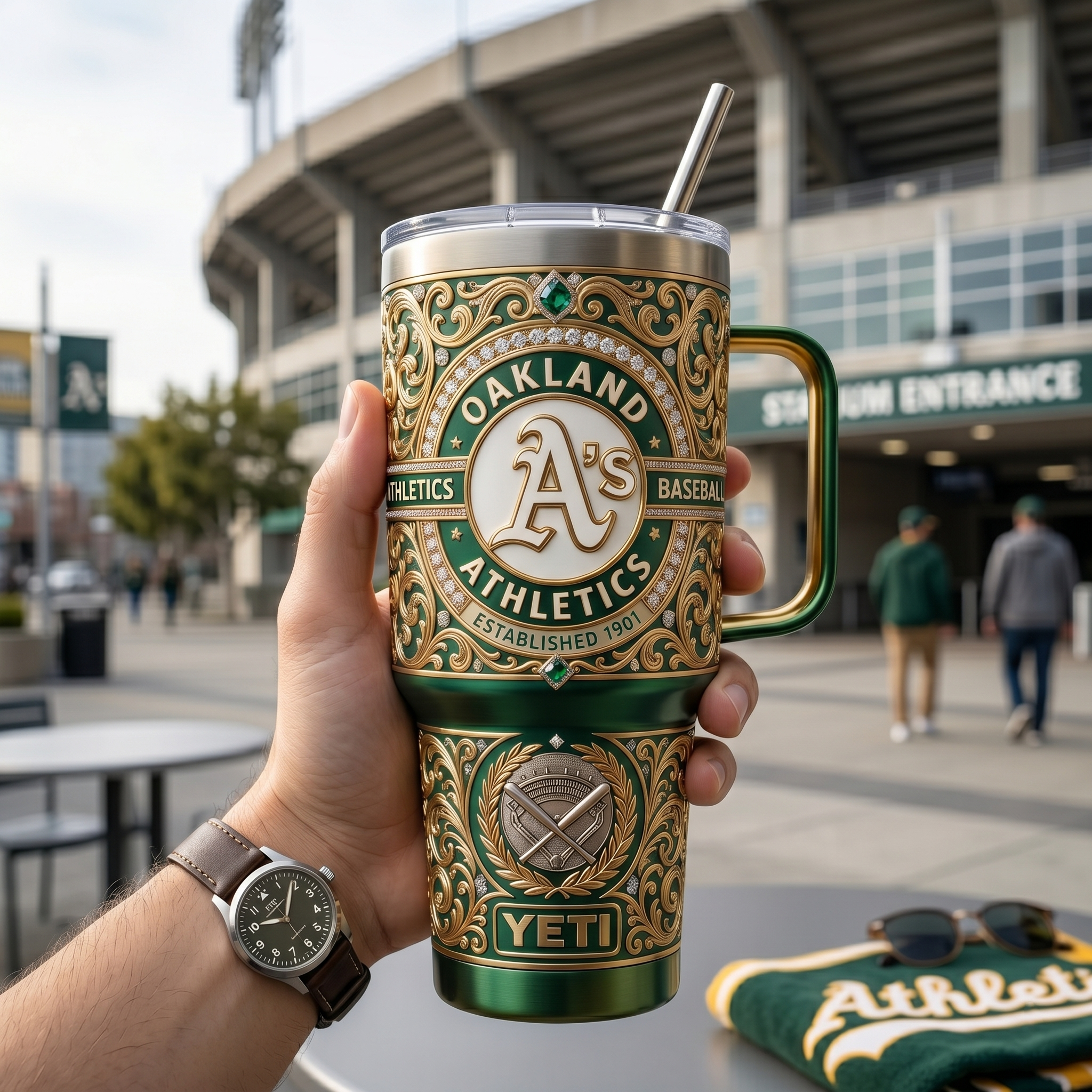 Athletics 40 oz Tumbler with Handle and Lid