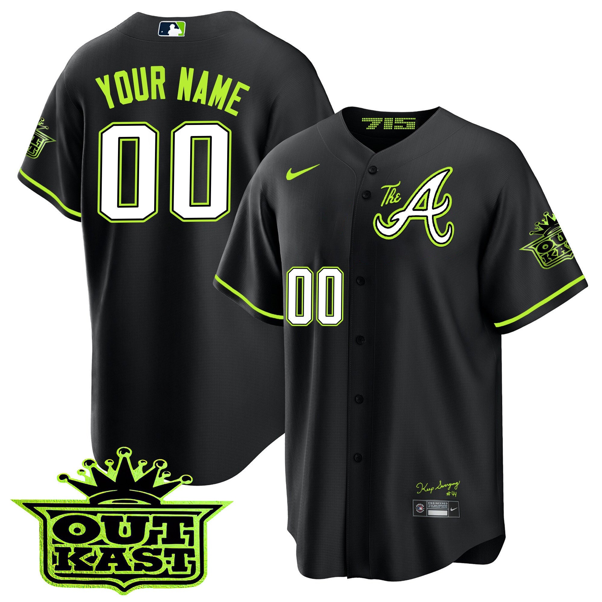 Atlanta Braves Atliens The A Baseball Custom Jersey - All Stitched
