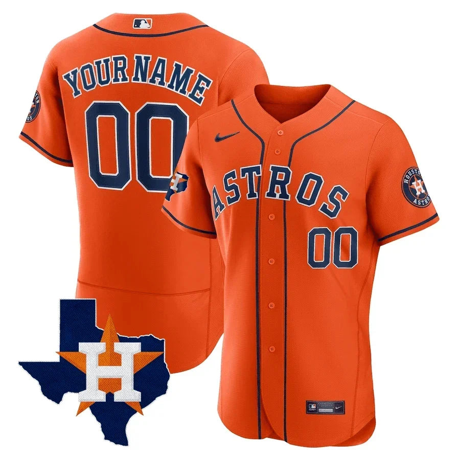 Houston Astros Players Flex Base Custom Jersey - Texas State Patch