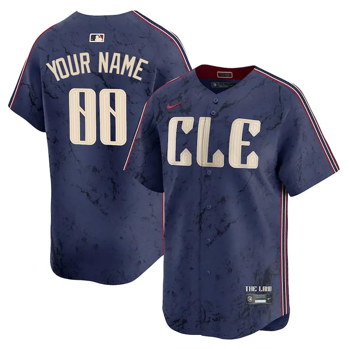 Custom Cleveland Guardians Navy 2024 City Connect Limited Jersey TLA - Stitched