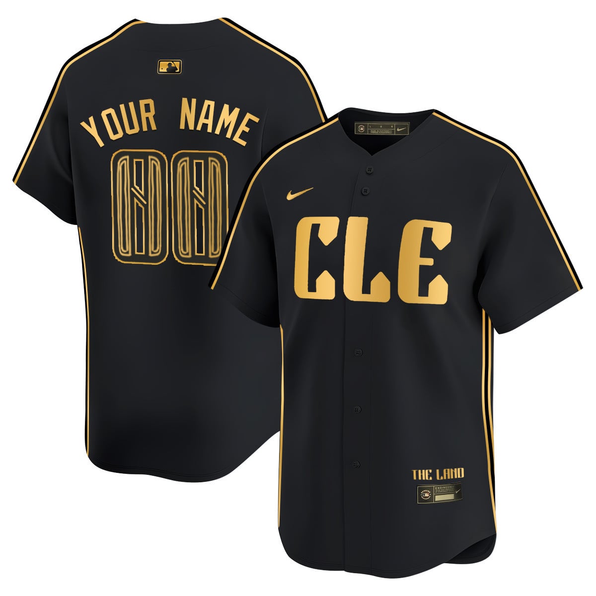 Custom Cleveland Guardians Navy 2024 City Connect Limited Jersey TLA - Stitched