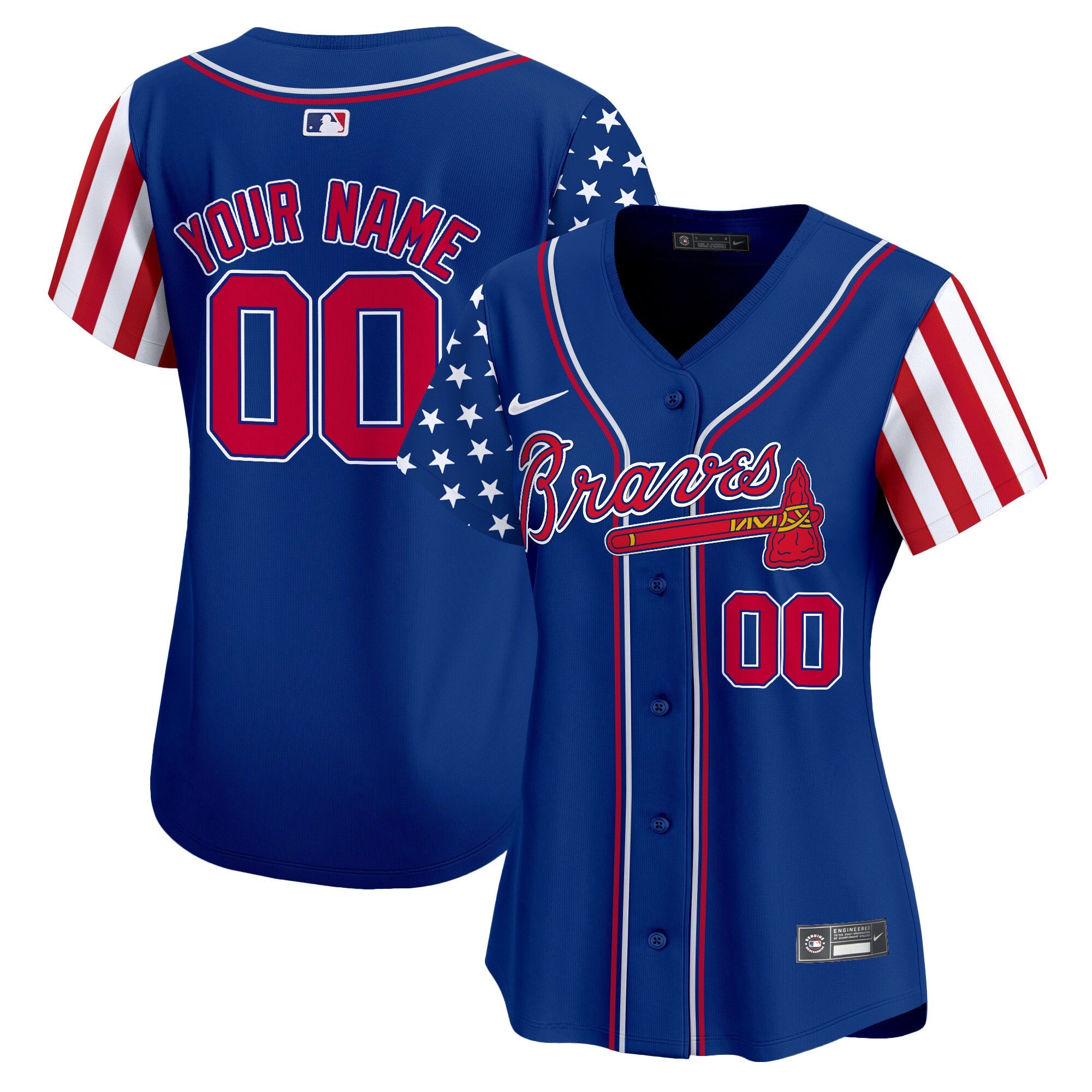 Atlanta Braves 2024 Independence Day Vapor Premier Limited Custom Jersey - All Stitched