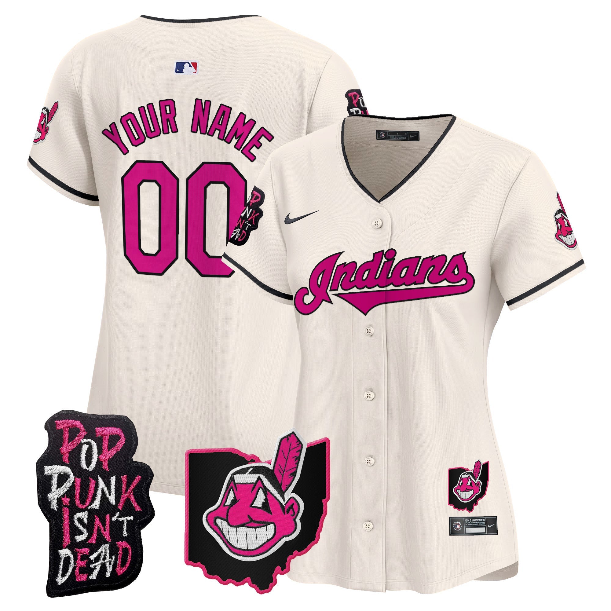 Cleveland Indians MGK Patch Vapor Premier Limited Custom Jersey - All Stitched