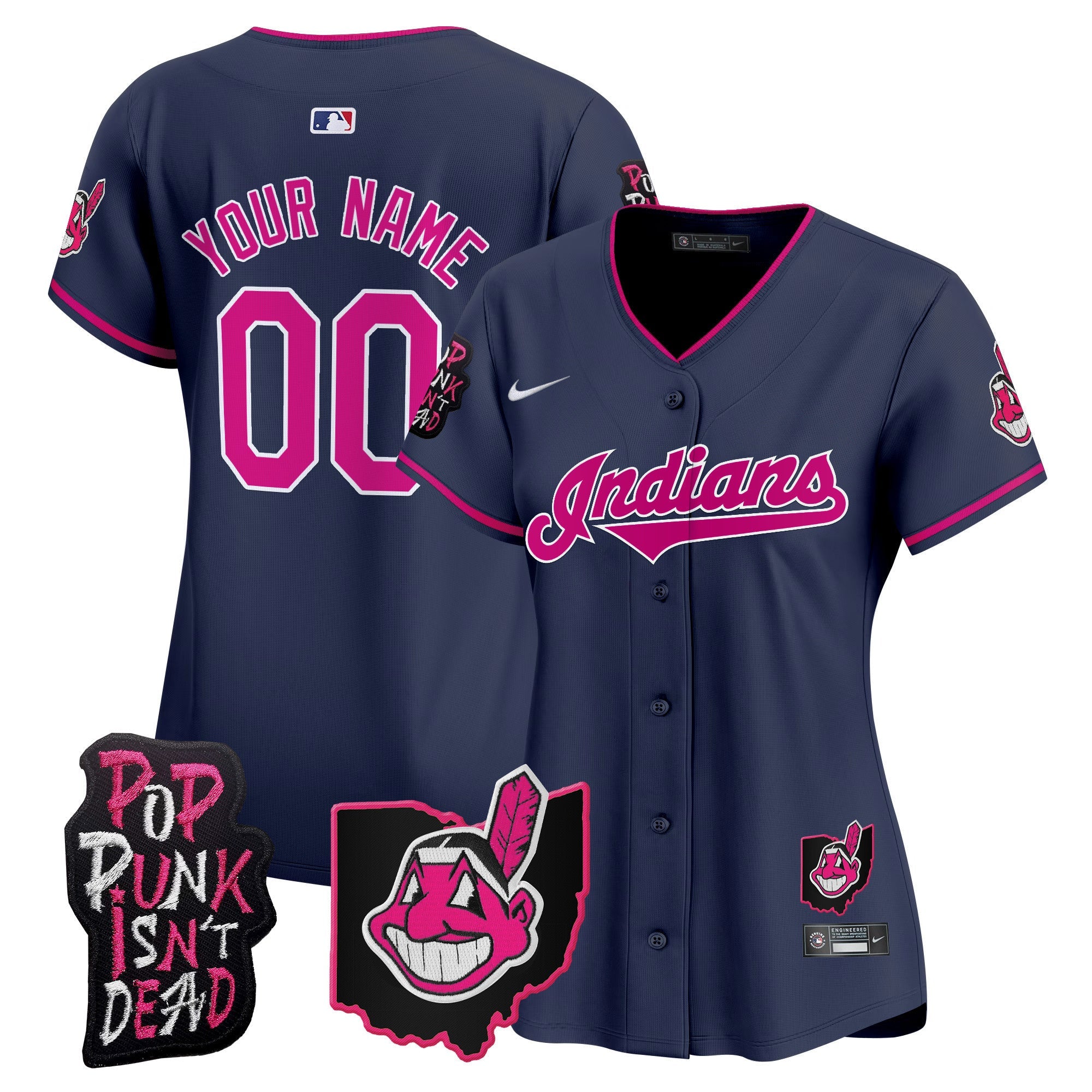 Cleveland Indians MGK Patch Vapor Premier Limited Custom Jersey - All Stitched