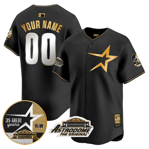 Astros 1999 Throwback 35th & Astrodome Patch Vapor Premier Limited Custom Jersey - All Stitched