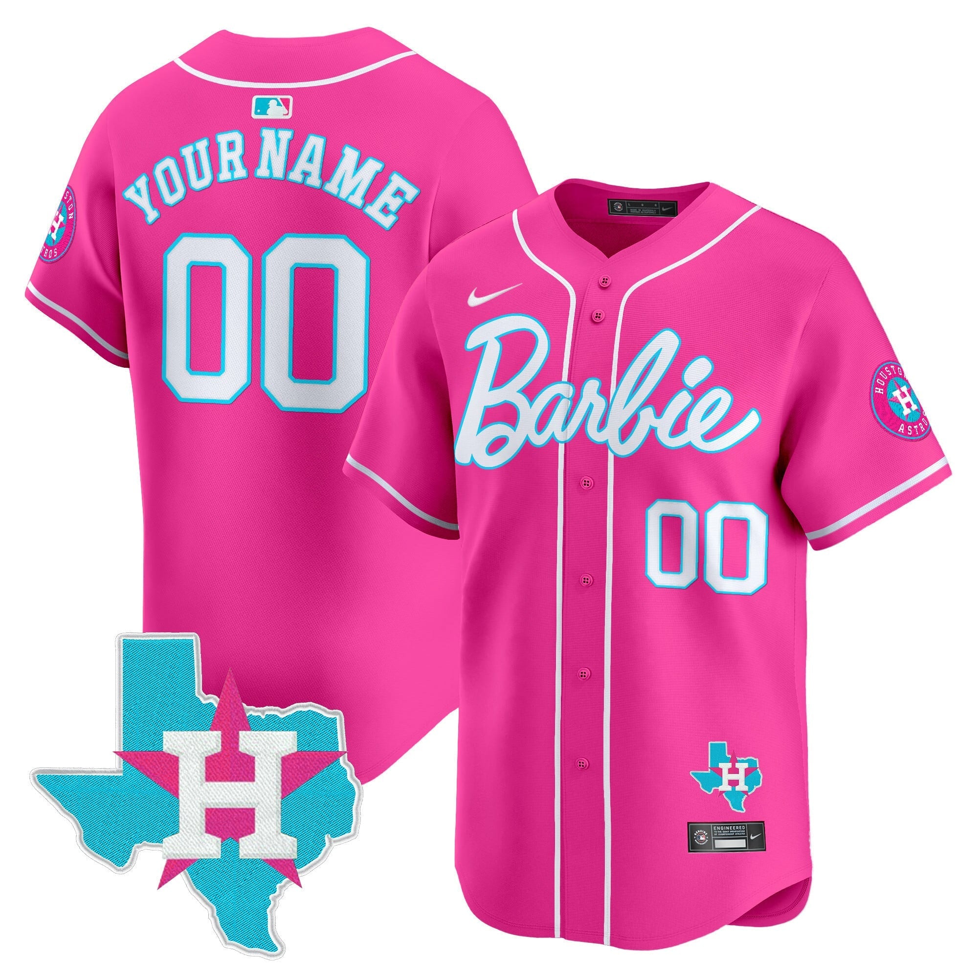 Custom Gender/Name Astros Barbie Vapor Premier Limited Jersey - All Stitched