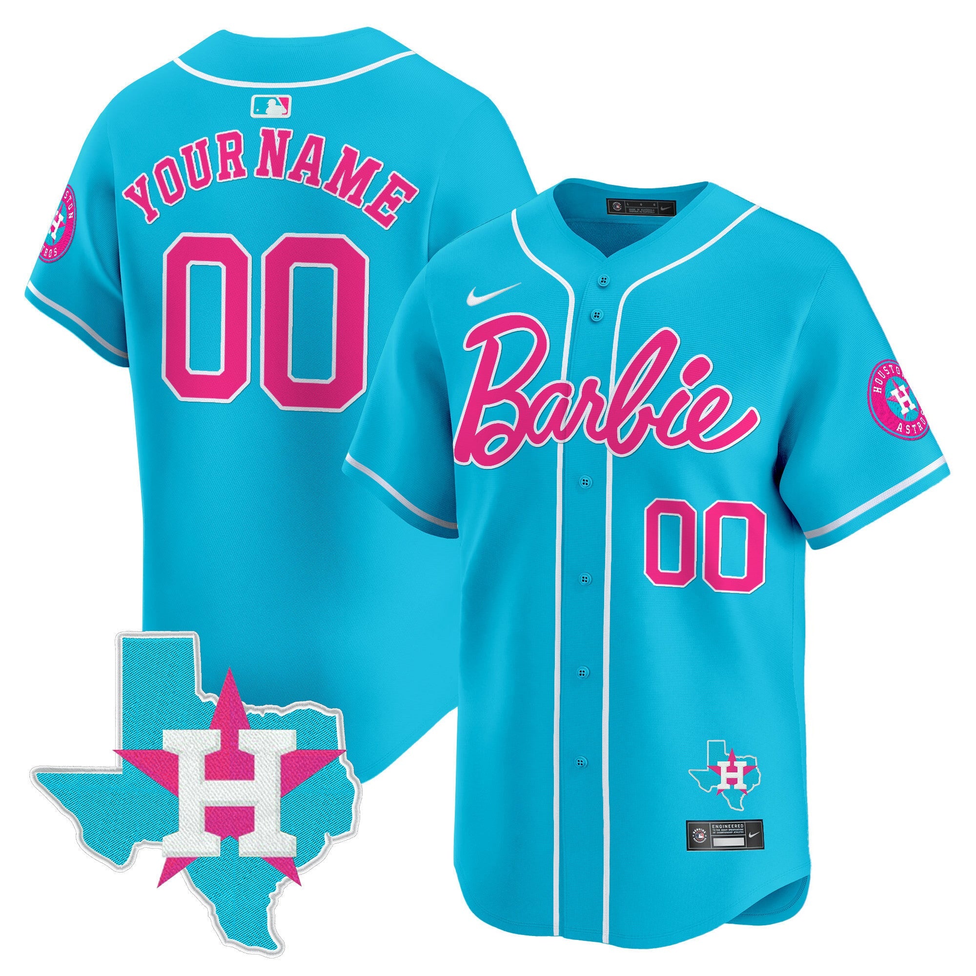 Custom Gender/Name Astros Barbie Vapor Premier Limited Jersey - All Stitched
