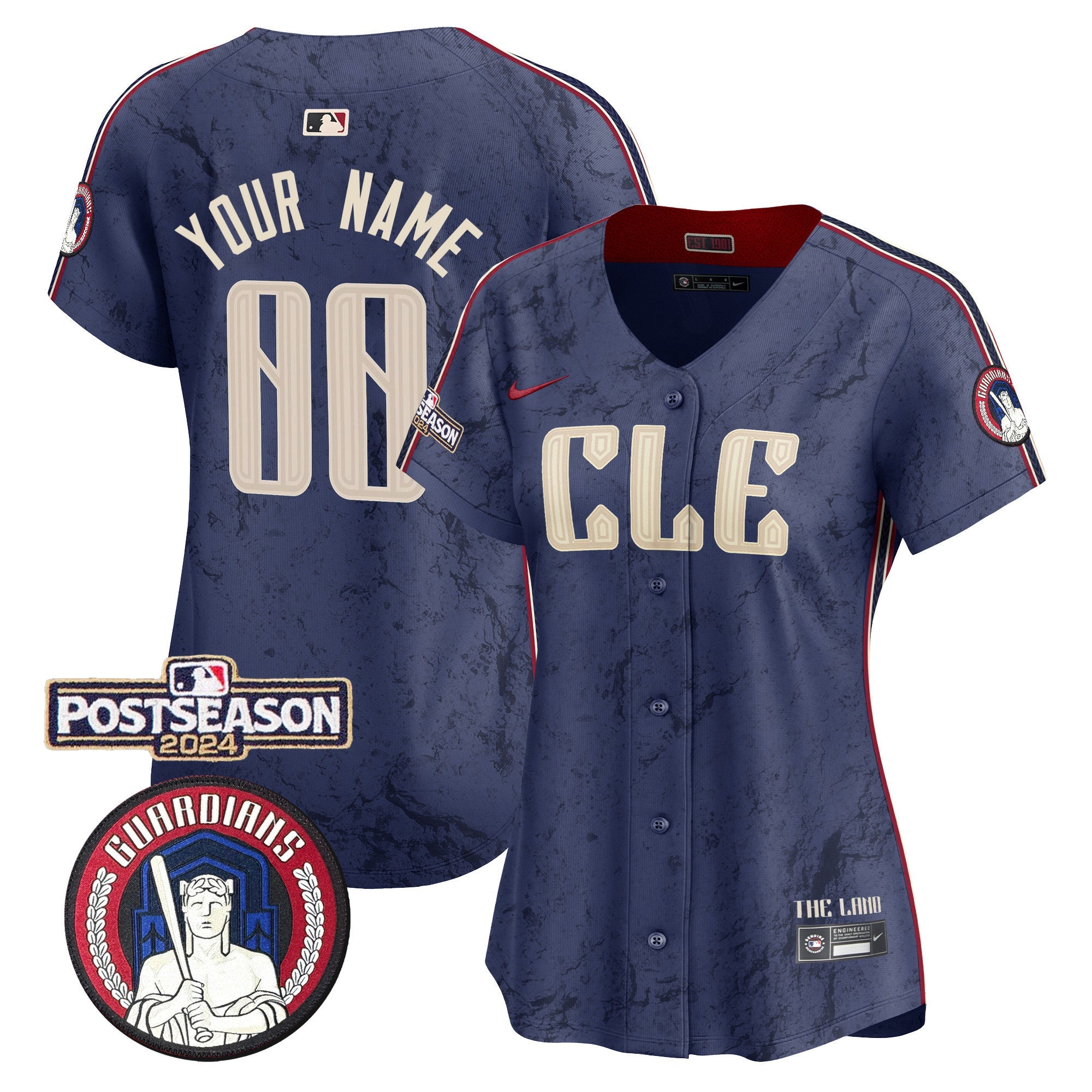Cleveland Guardians 2024 Postseason Patch City Connect Vapor Premier Limited Custom Jersey - All Stitched