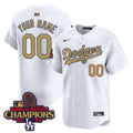 Dodgers 2025 Gold Vapor Premier Limited Custom Jersey - All Stitched