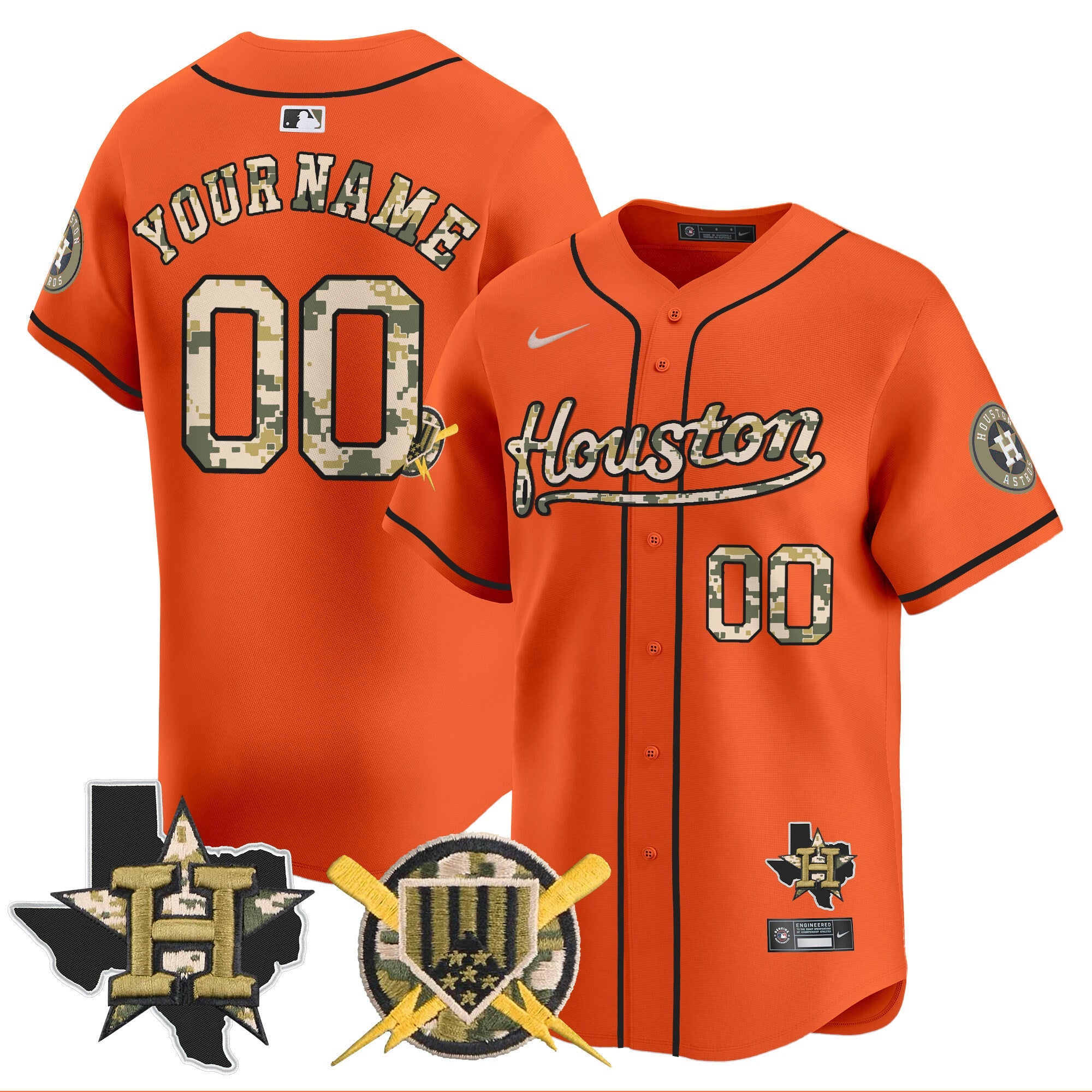 Astros Armed Forces Day Vapor Premier Limited Custom Jersey - All Stitched