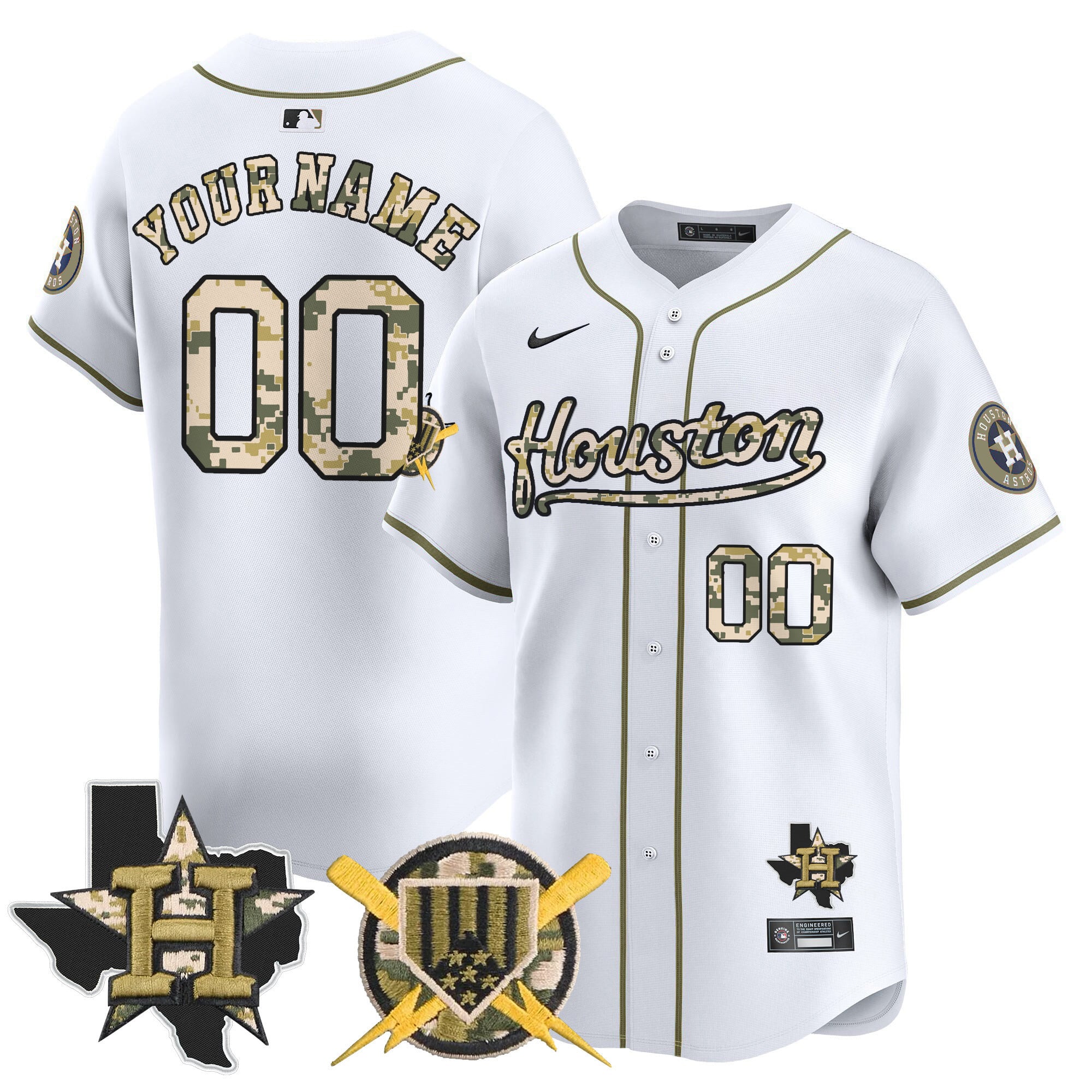Astros Armed Forces Day Vapor Premier Limited Custom Jersey - All Stitched