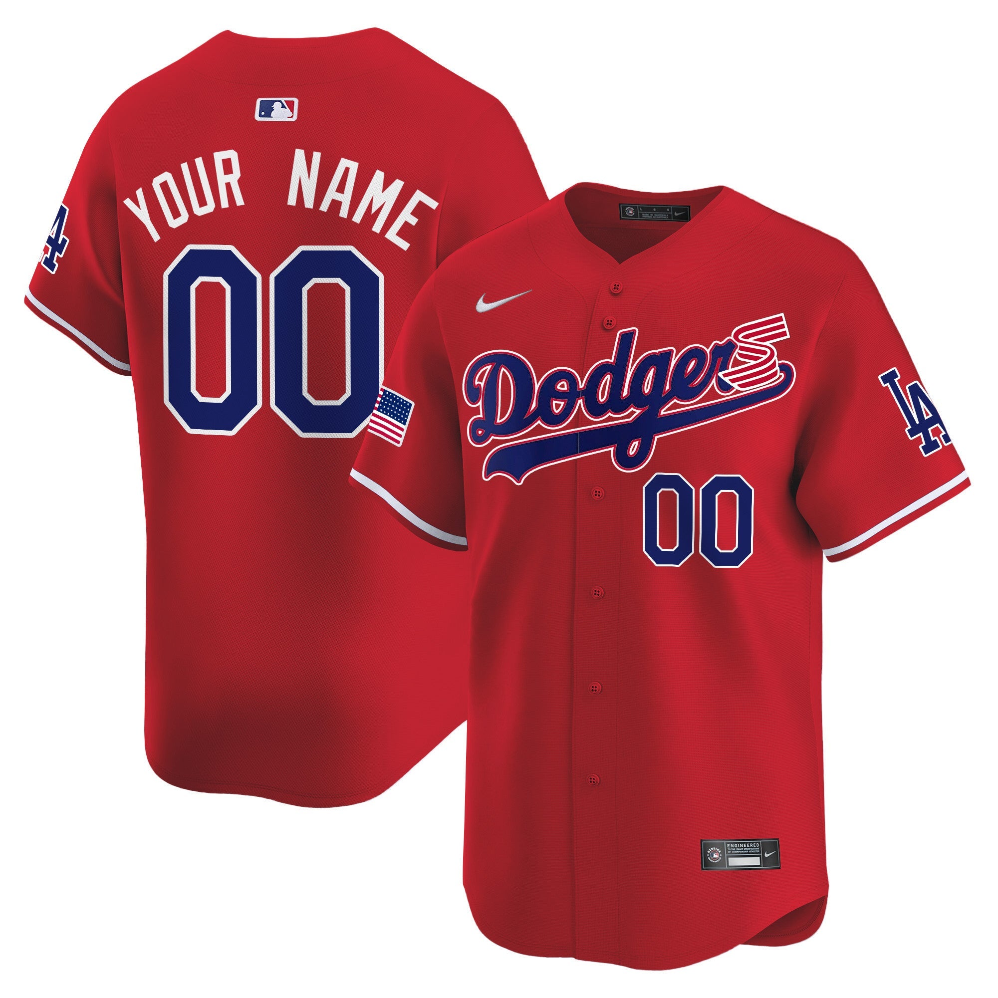 Dodgers 2024 Independence Day Vapor Premier Limited Custom Jersey - All Stitched
