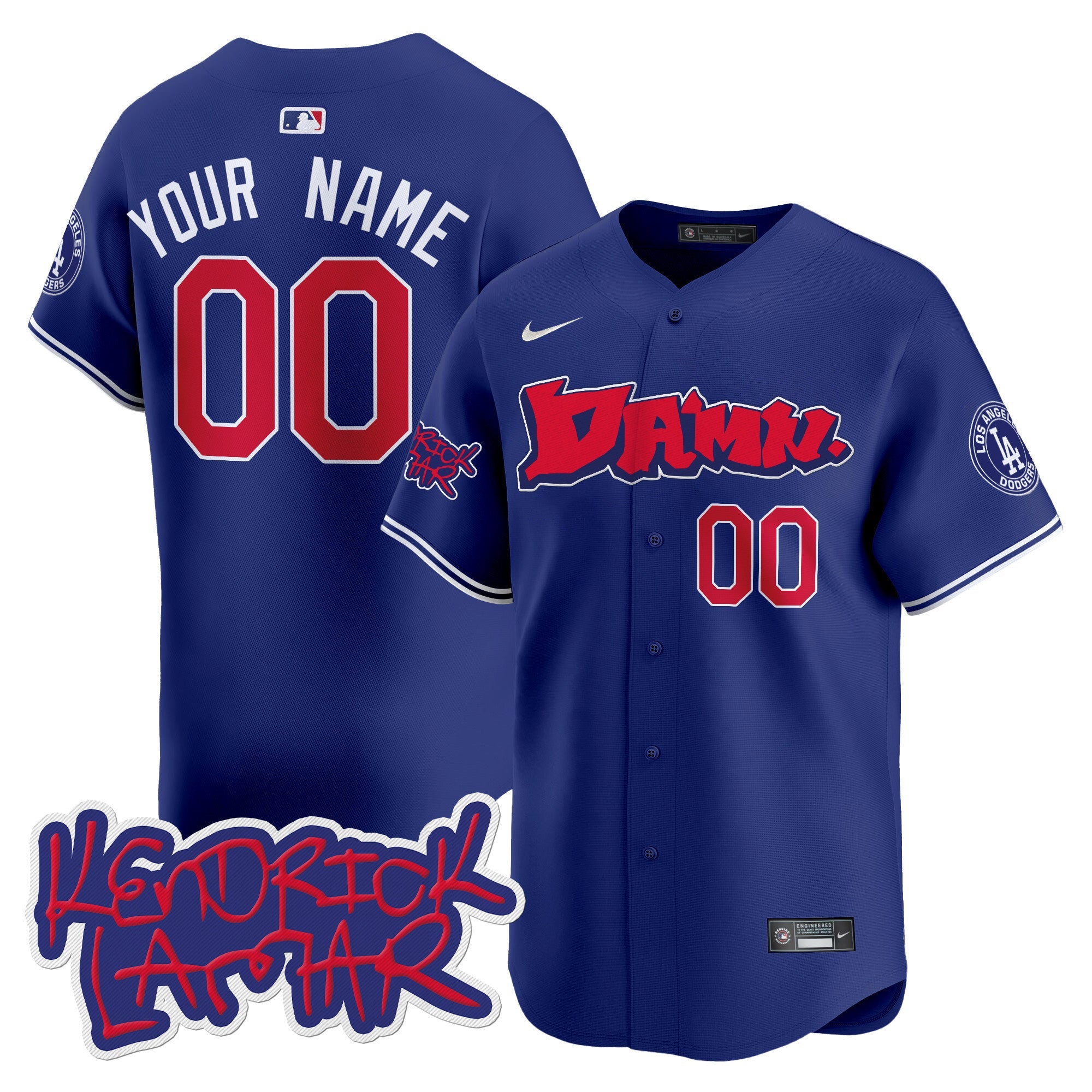 Dodgers Kendrick Lamar Vapor Premier Limited Custom Jersey - All Stitched
