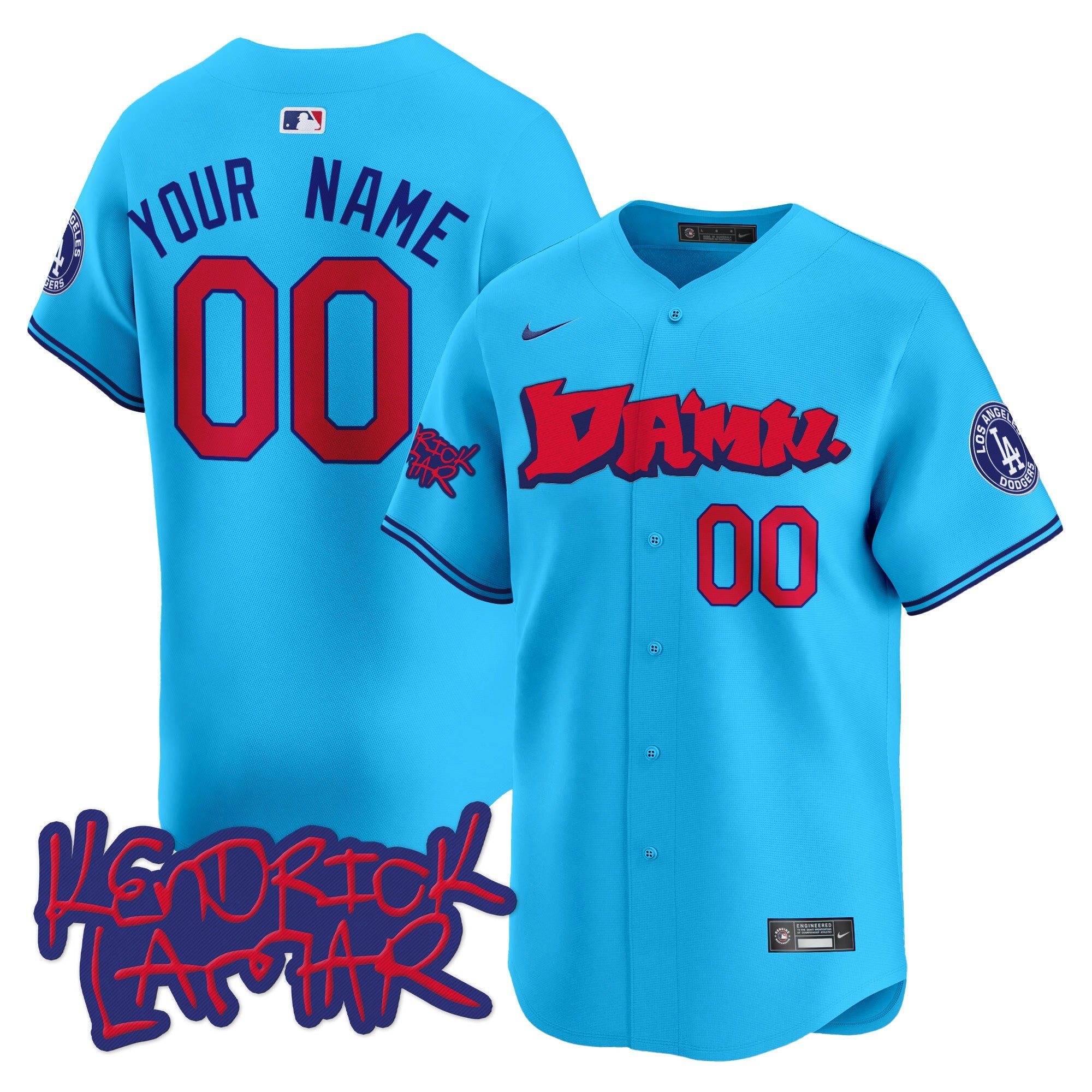 Dodgers Kendrick Lamar Vapor Premier Limited Custom Jersey - All Stitched