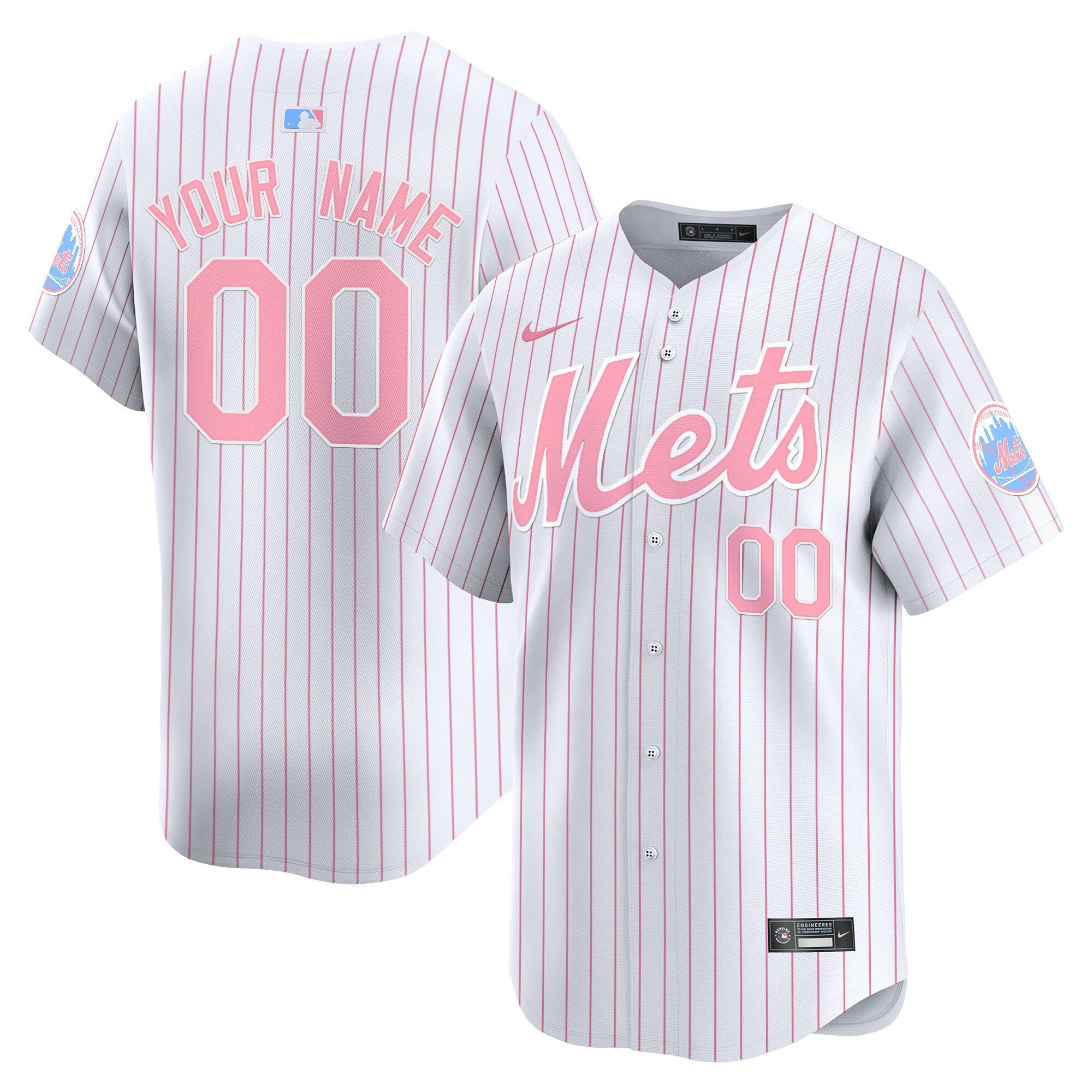 Mets Bubblegum Pink Vapor Premier Limited Custom Jersey - All Stitched
