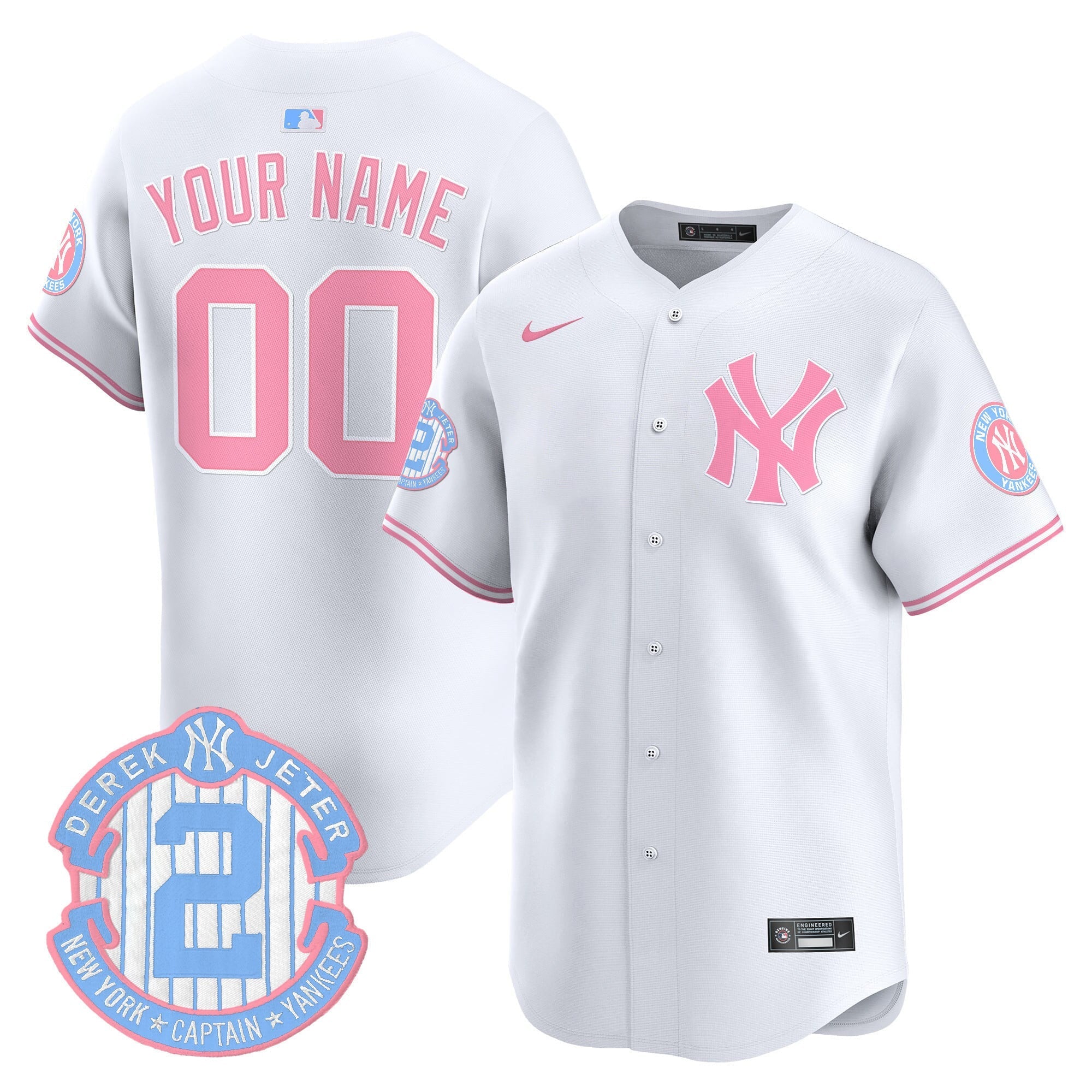 Custom New York Yankees Bubblegum Pink Vapor Premier Limited Jersey - All Stitched