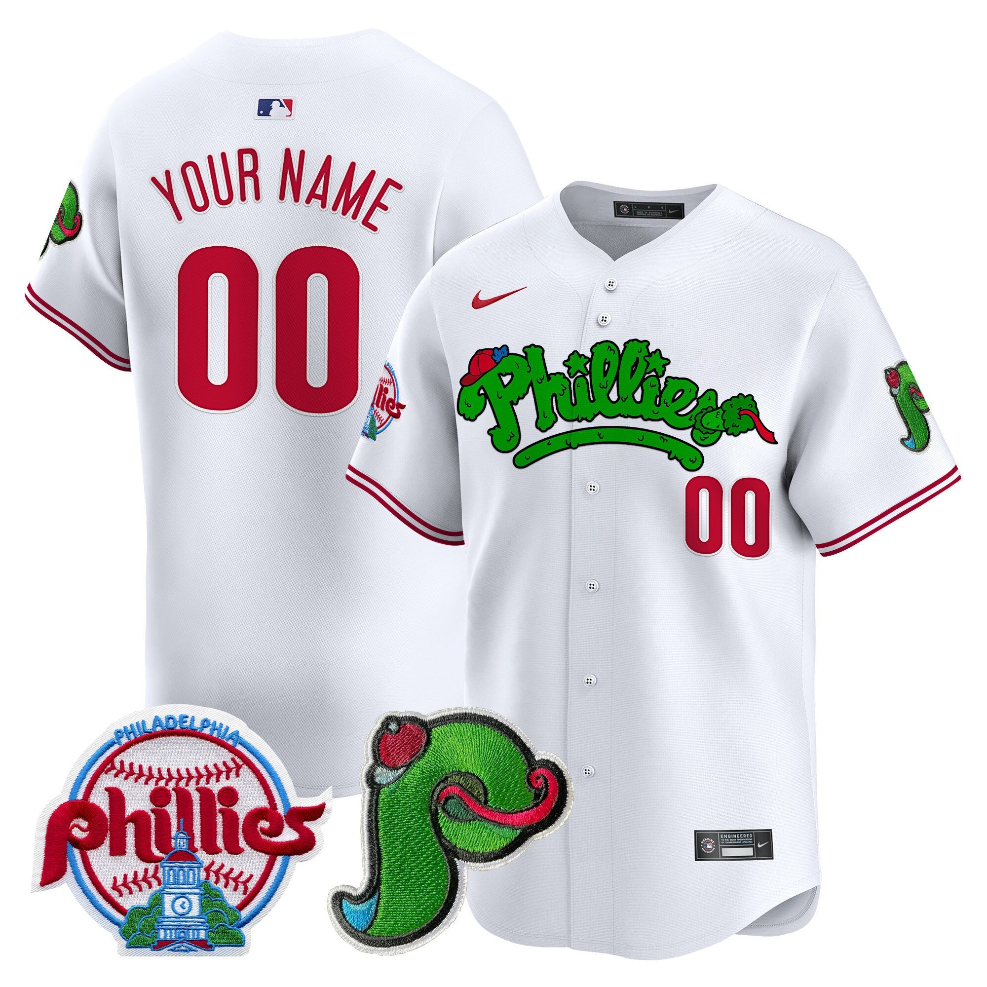 Phillies Phanatic Patch Vapor Premier Limited Custom Jersey V4 - All Stitched