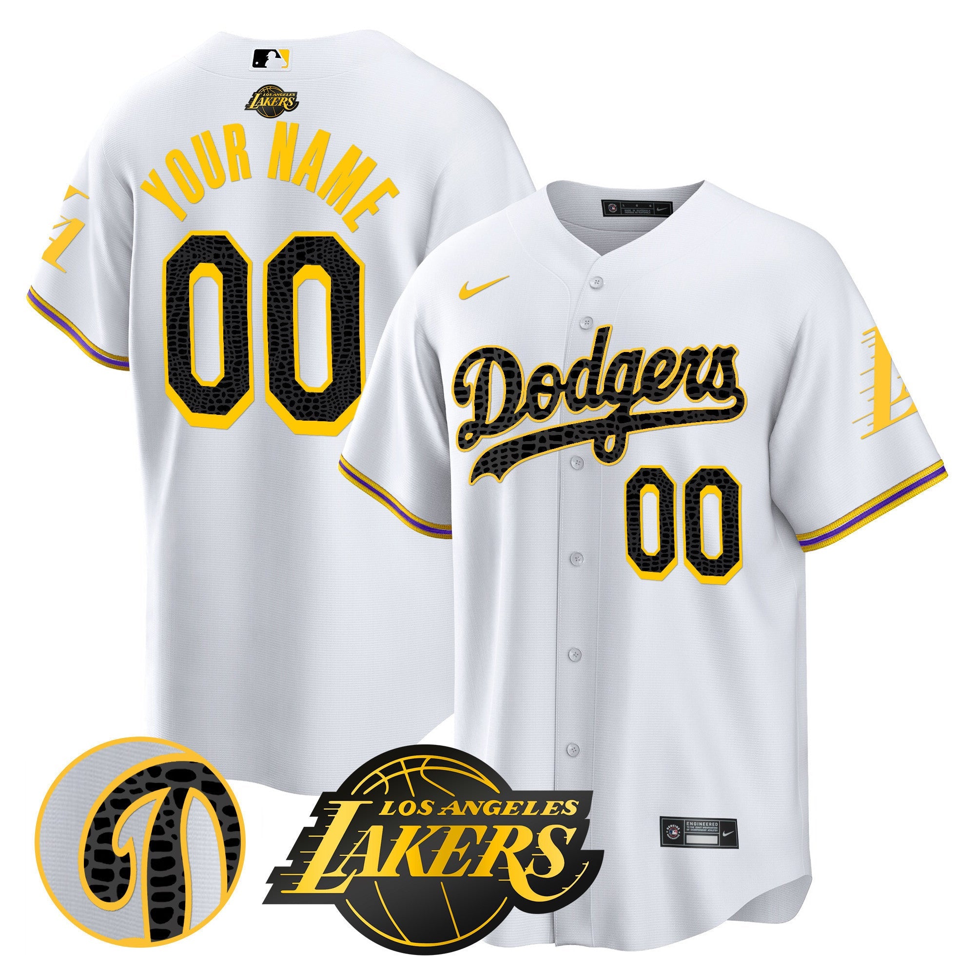 Dodgers Cool Base Mamba Custom Jersey - All Stitched