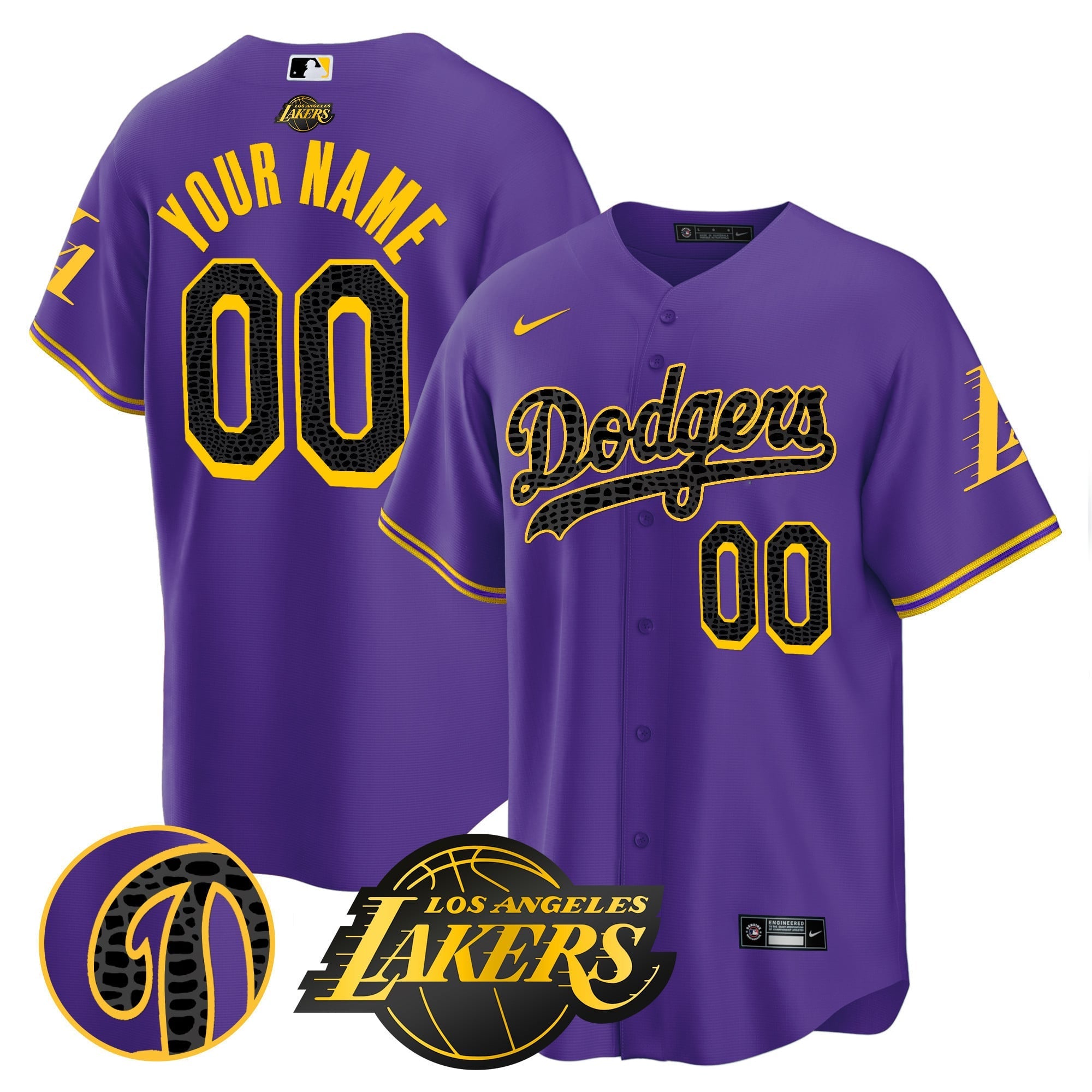 Dodgers Cool Base Mamba Custom Jersey - All Stitched