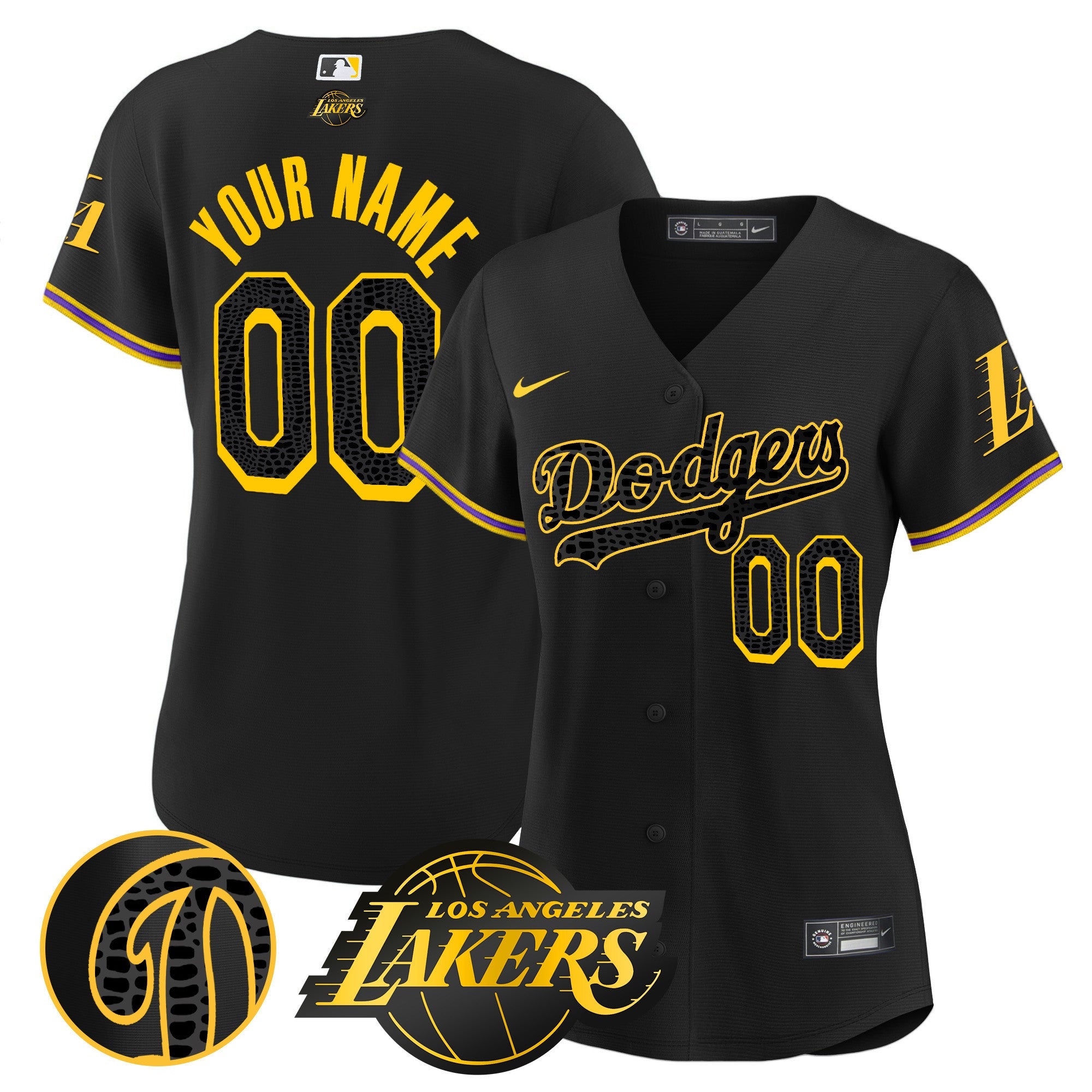 Dodgers Cool Base Mamba Custom Jersey - All Stitched