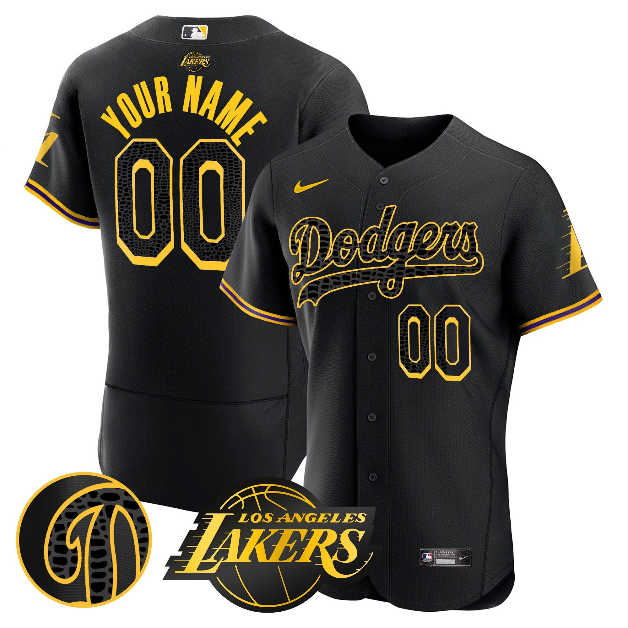 Dodgers Flex Base Mamba Custom Jersey - All Stitched