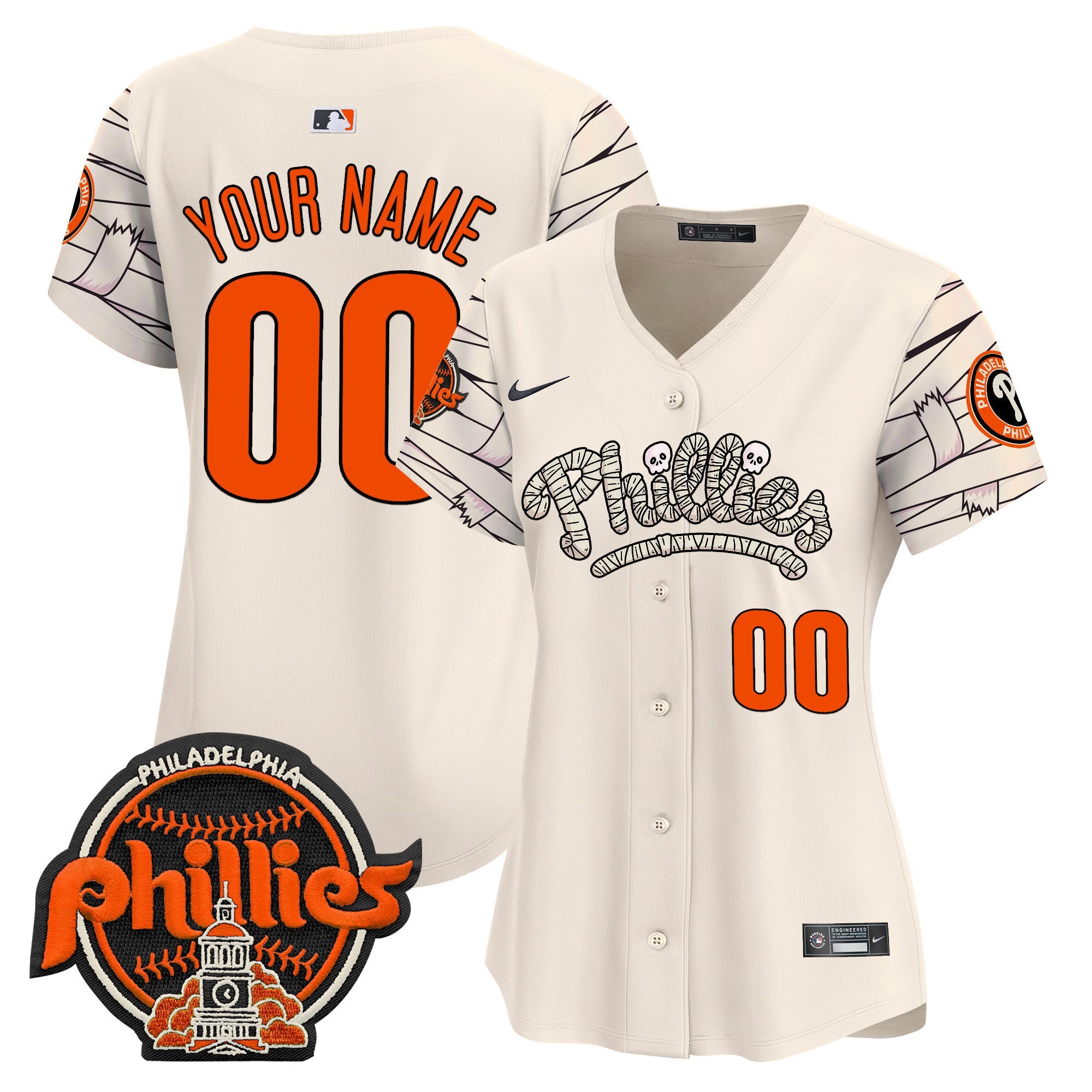 Phillies Halloween Vapor Premier Limited Custom Jersey V2 - All Stitched