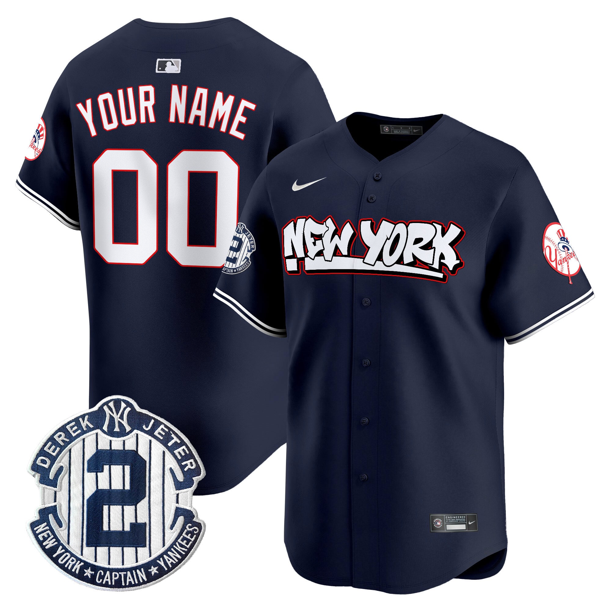 Custom Name/Gender New York Yankees Graffiti Vapor Premier Limited Jersey V2 - All Stitched