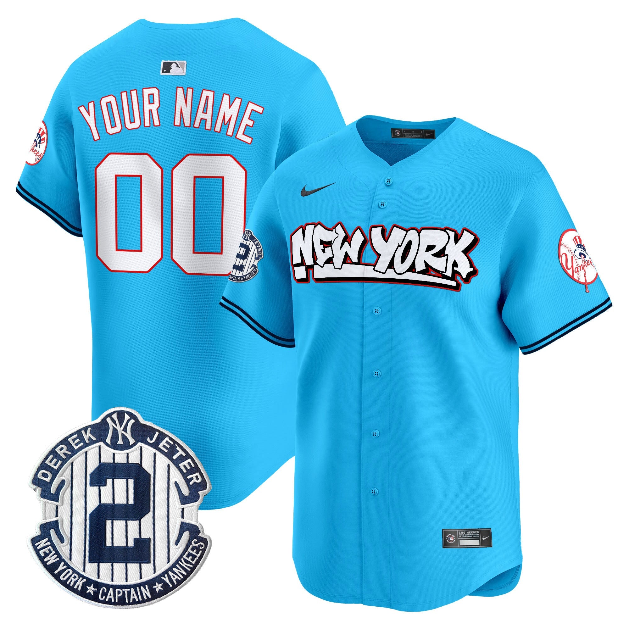 Custom Name/Gender New York Yankees Graffiti Vapor Premier Limited Jersey V2 - All Stitched