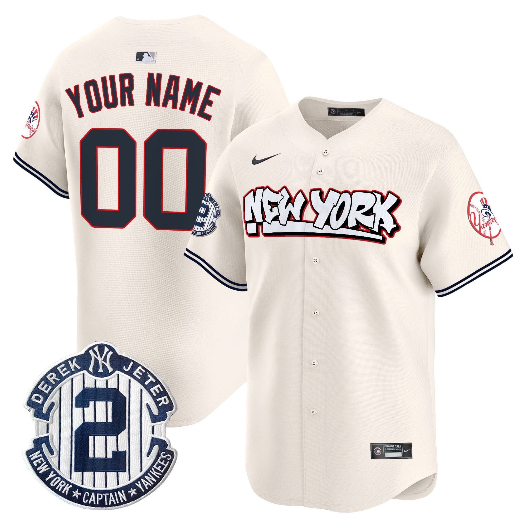Custom Name/Gender New York Yankees Graffiti Vapor Premier Limited Jersey V2 - All Stitched
